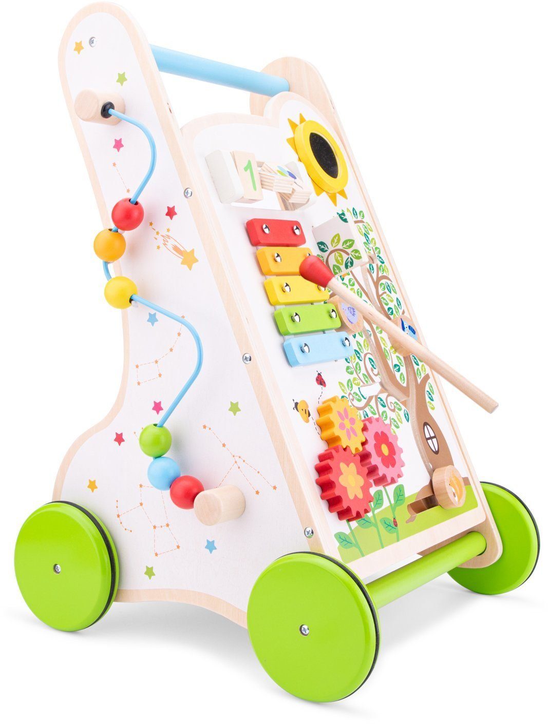 New Classic Toys® Lauflernwagen Activity Baby Walker • Holzspielzeug für Kinder • Alter 12M+