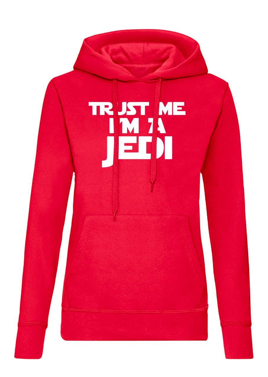 Blondie & Brownie Hoodie Damen Hoodie Galactic Trust Jedi Statement Baumwollmix Style Damen Hoodie Trust Me I am a Jedi Print Baumwollmix bequem