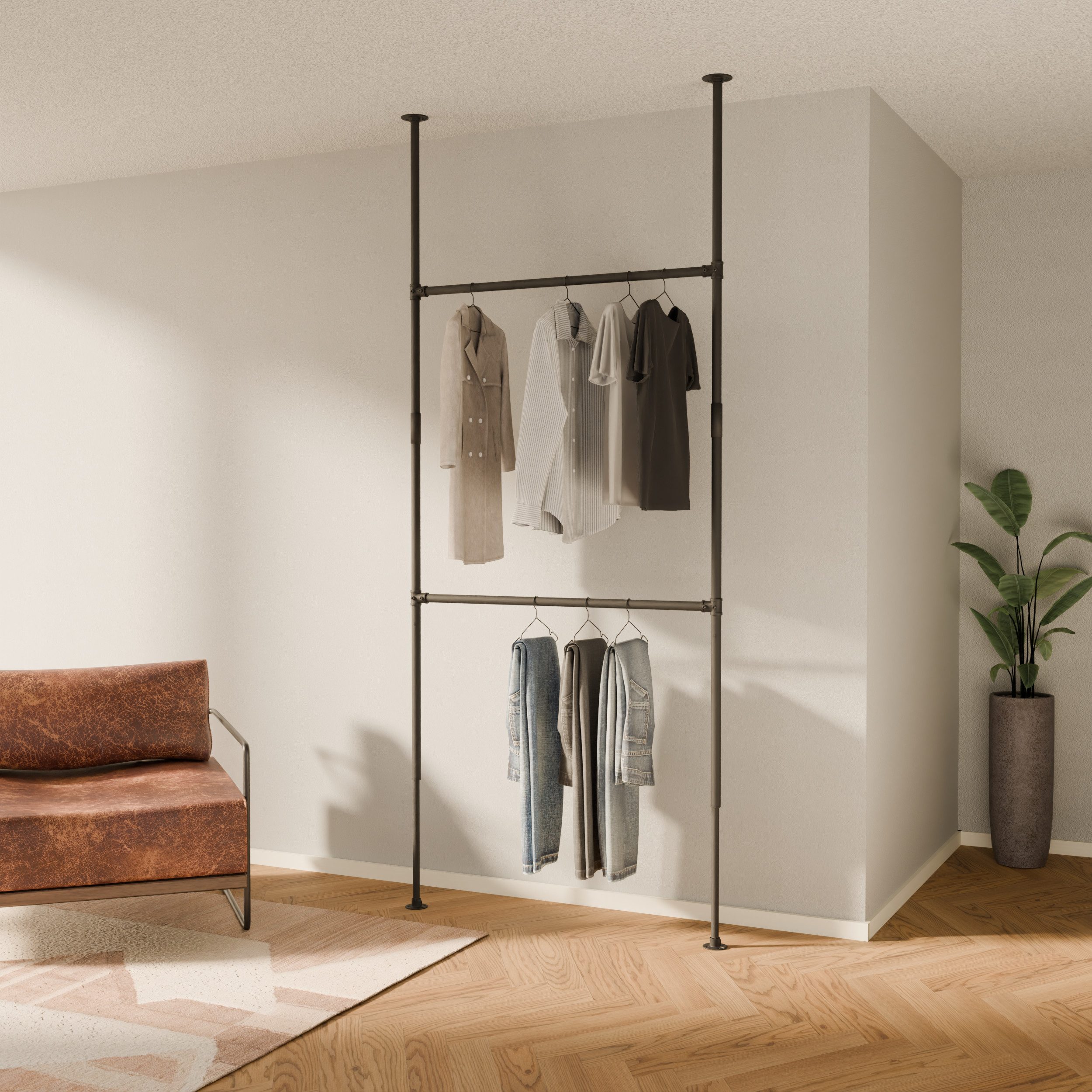 pamo. design Kleiderständer Garderobe LOFT, offener Kleiderschrank, höhenve günstig online kaufen