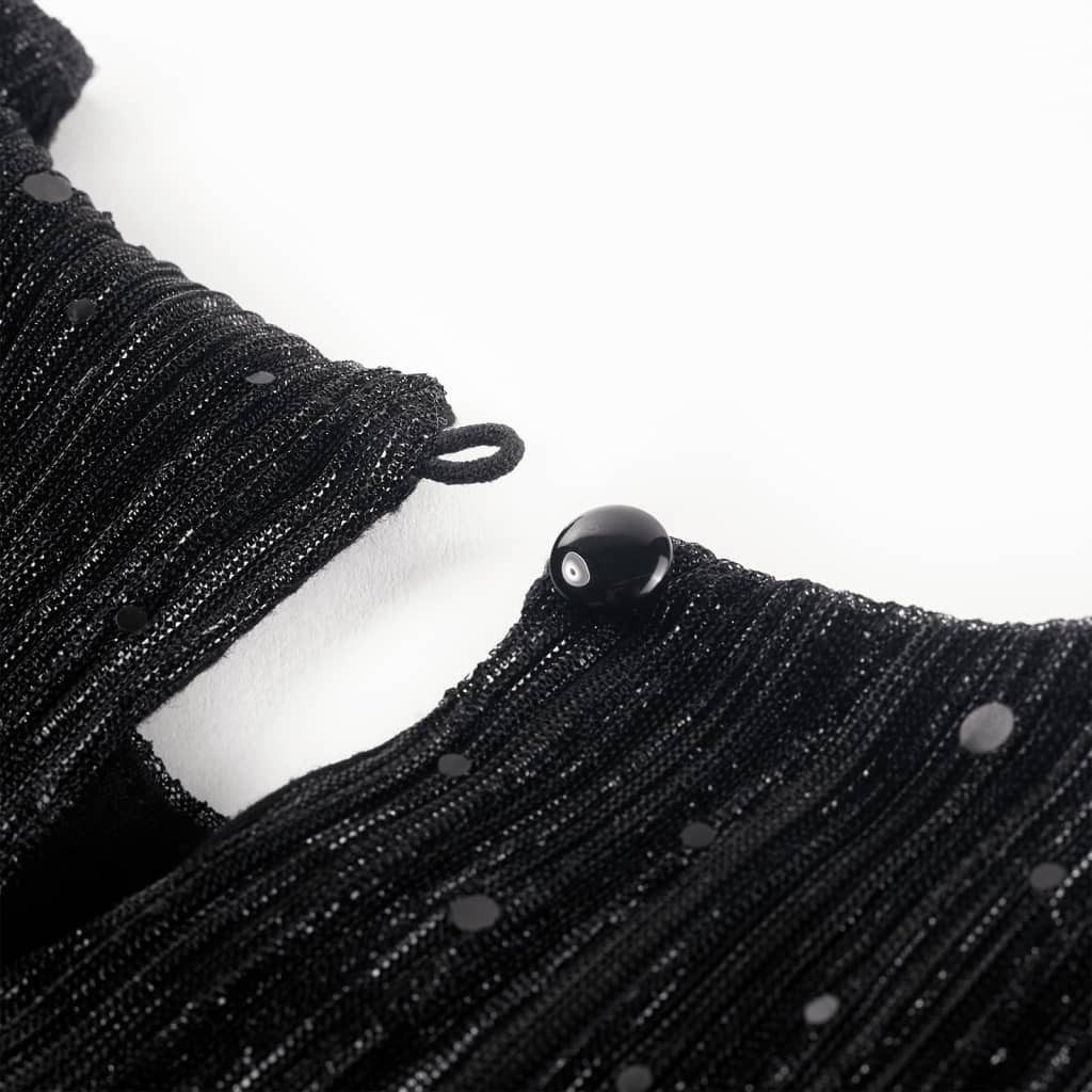 vidaXL Druckkleid Kinderkleid mit Langen Ärmeln Schwarz 92