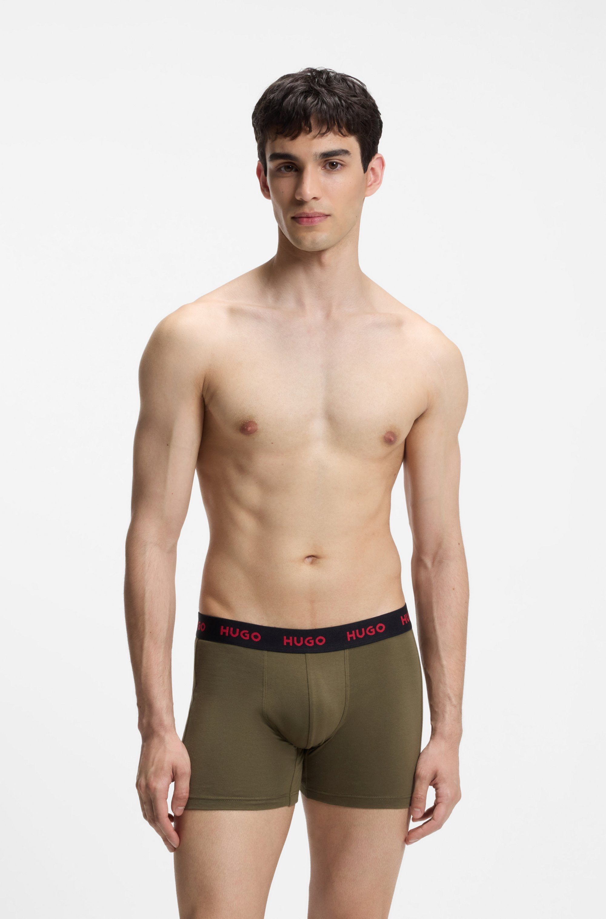 HUGO Boxershorts BOXERBR TRPLT DESIGN Markenlogo am elastischem Bund