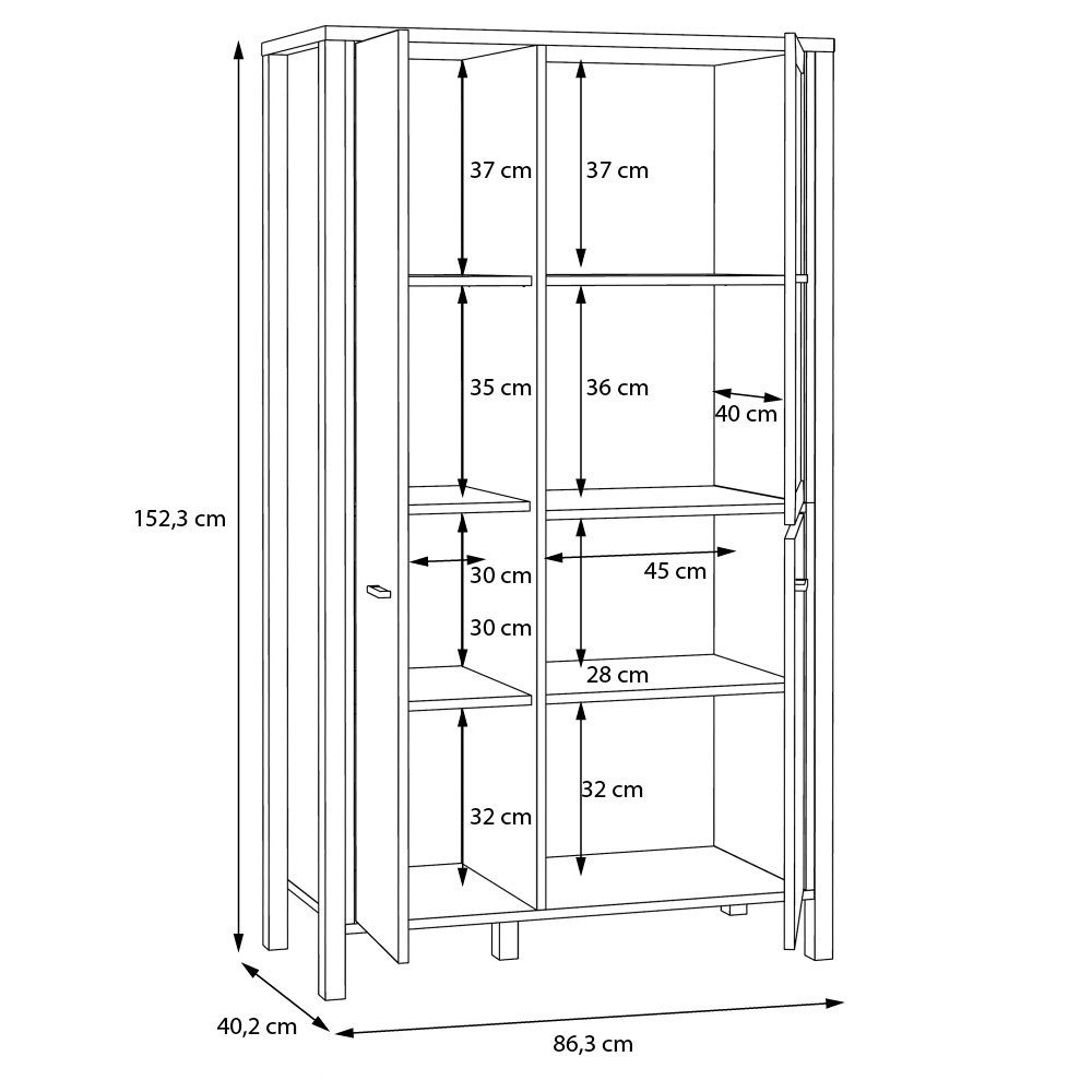 Riviere und Newroom Vitrine Modern Vitrinenschrank Schwarz Onate Vitrine Glasvitrine Eiche