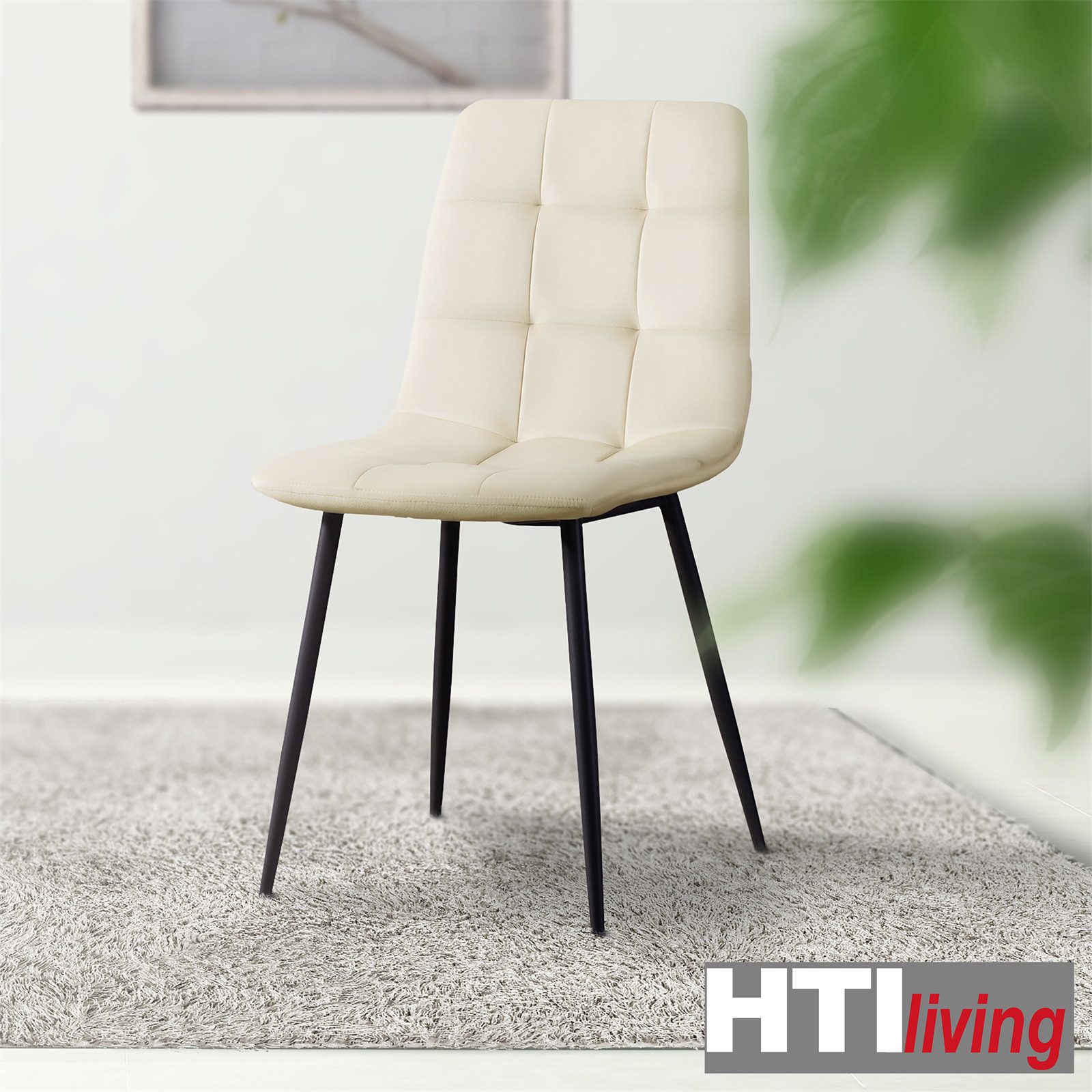 HTI-Living Polsterstuhl Esszimmerstuhl 4er Set Creme günstig online kaufen