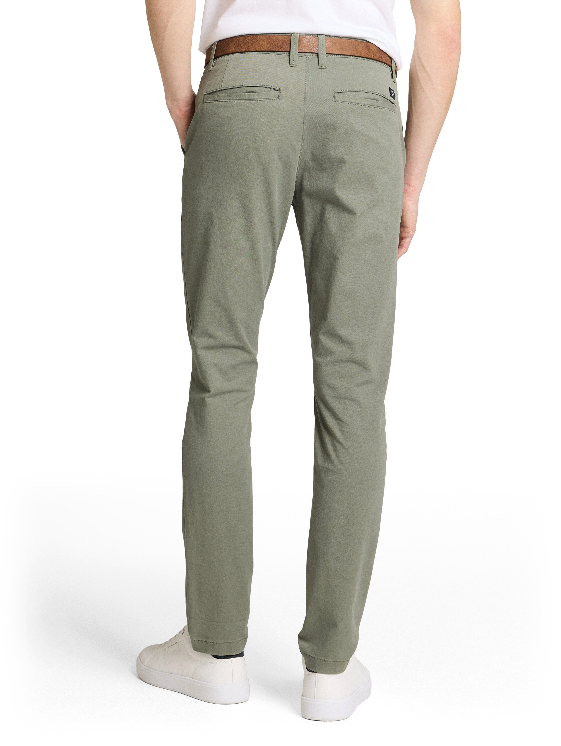 TOM TAILOR Denim Chinohose (mit Gürtel) leicht vorgewaschen