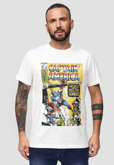 Recovered T-Shirt Marvel Captain America Battles GOTS zertifizierte Bio-Baumwolle