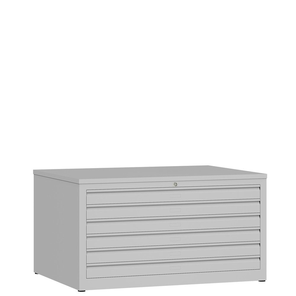 Steelboxx Zeichenkasten Zeichnungsschrank DIN A1 / 6 Schubladen 605 x 1135 x 835 mm (1 St), Komplett verschweißt und montiert - keine Montage erforderlich