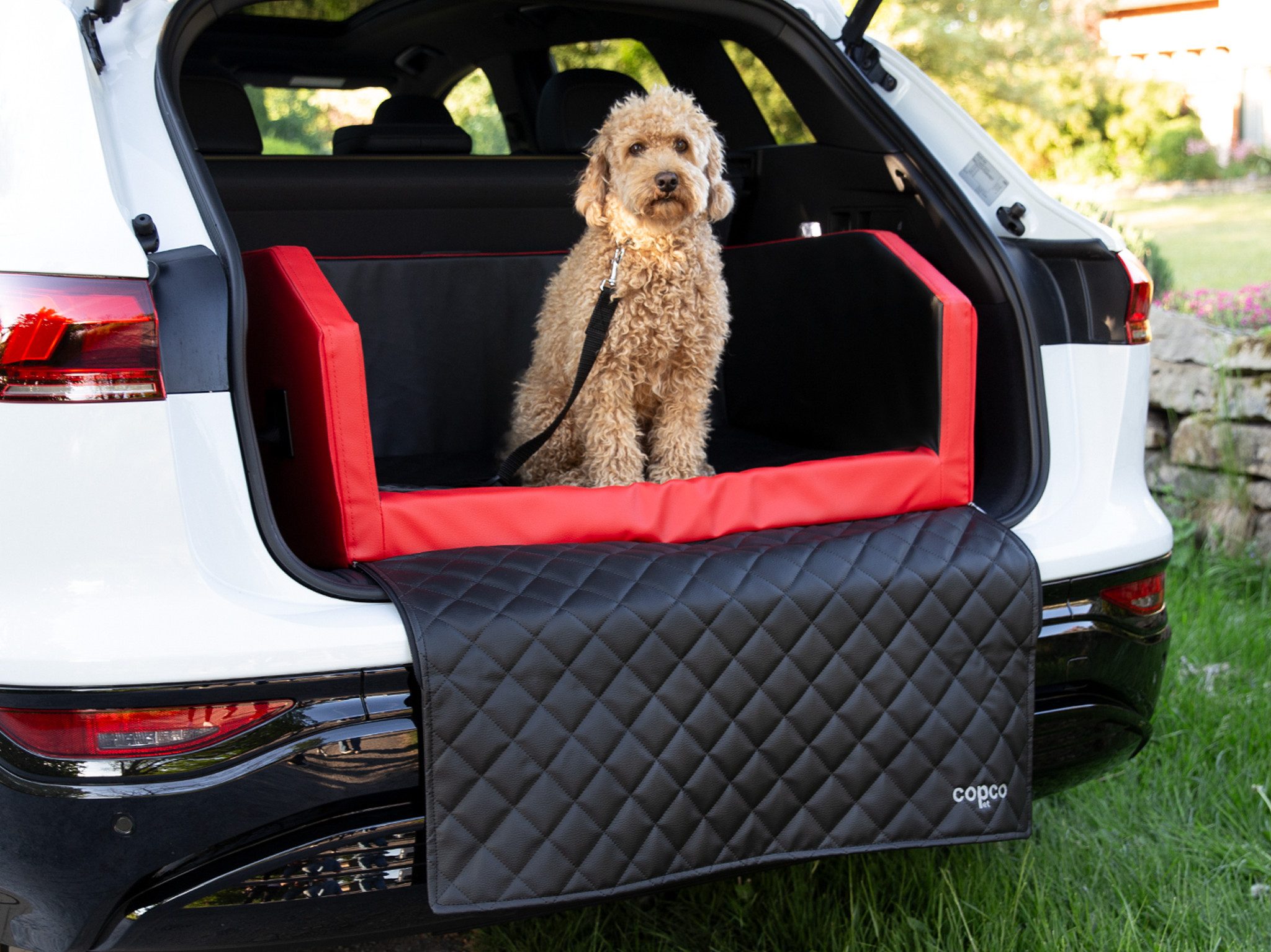 CopcoPet Tier-Autobett Travel Bed Hunde Reisebett, Kofferraumschutz Hund mit ladekantenschutz, Schutzmatte herausnehmbar