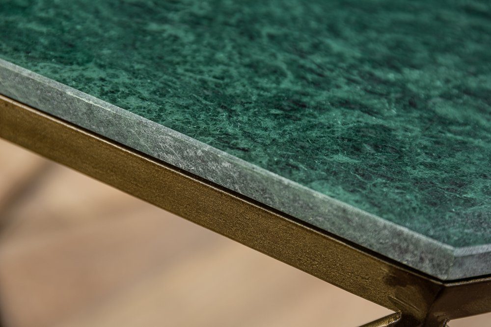 · Marmor · Metall riess-ambiente grün messing, 70cm / messing · | Handarbeit DIAMOND grün · eckig Wohnzimmer Couchtisch