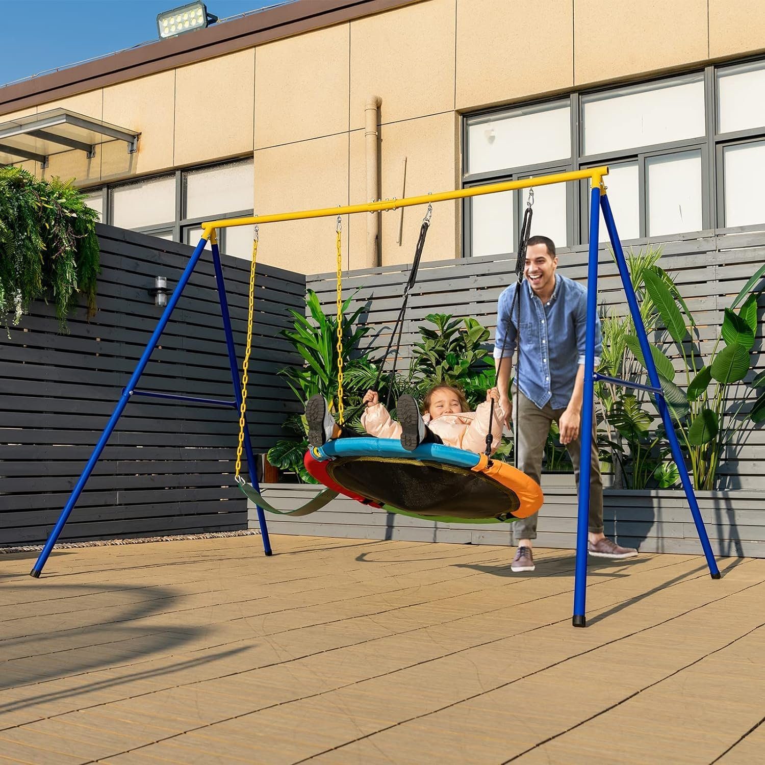 KOMFOTTEU Doppelschaukel Kinderschaukel, (1-tlg), Schaukelgestell, bis günstig online kaufen