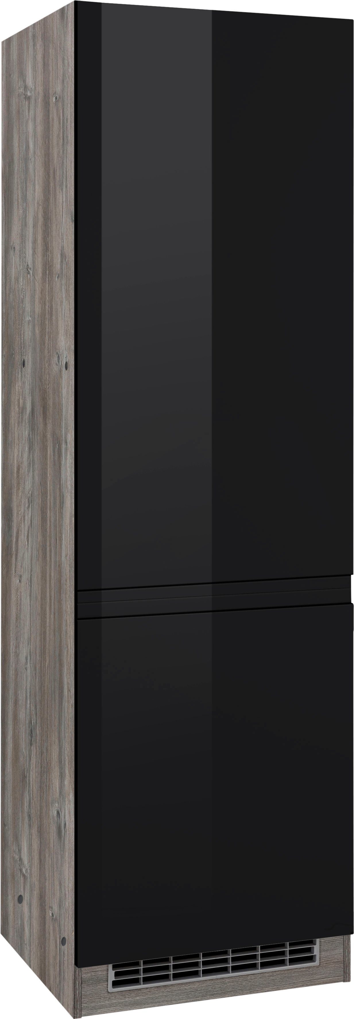 KOCHSTATION Kühlumbauschrank KS-Virginia,neu in verbesserter Ausführung (Stauraum, Softclose) Breite 60 cm, Höhe 200 cm, Nische für Kühlschrank B/H/T: 56/178/55 cm