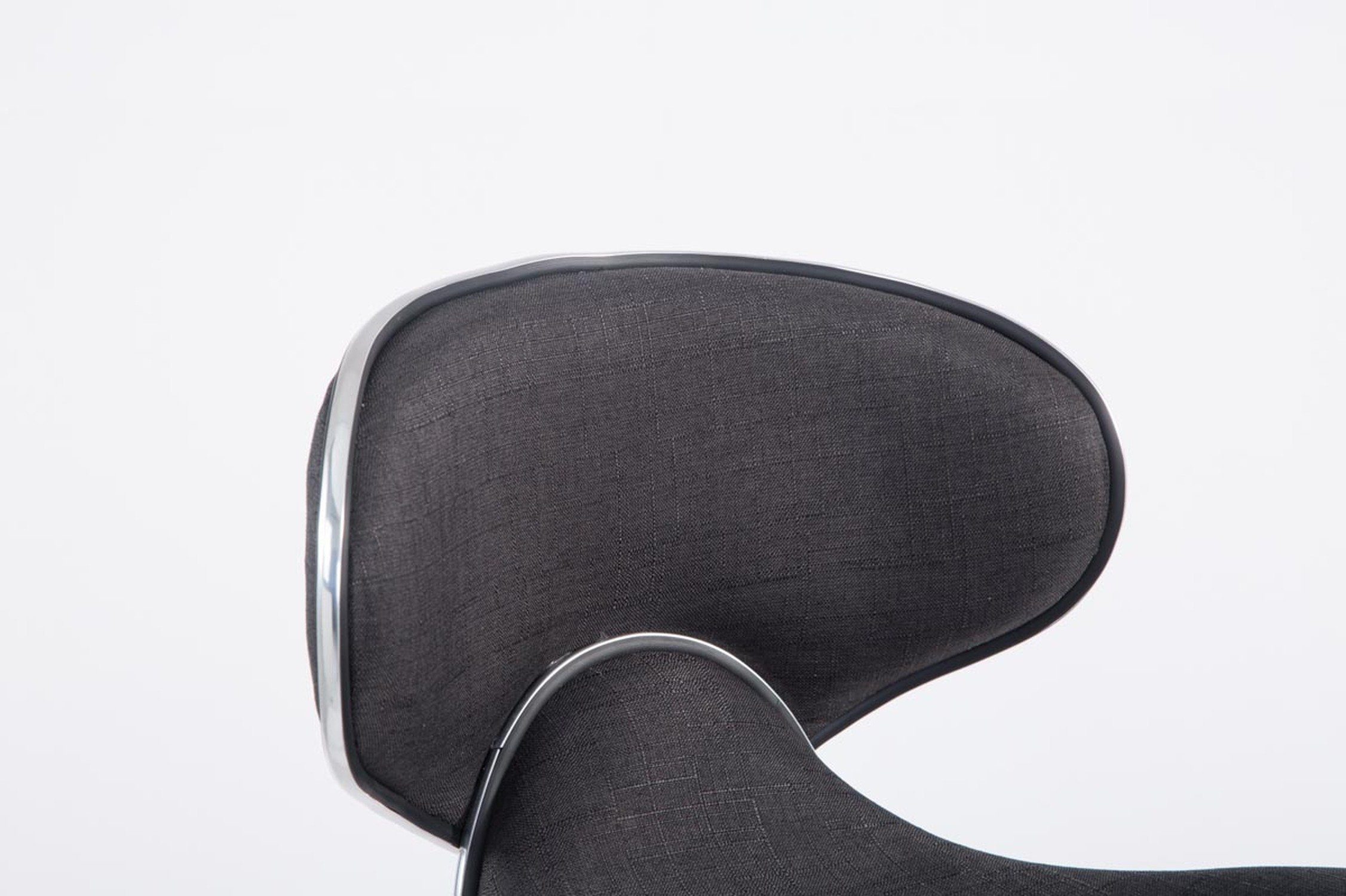 360° TPFLiving Hocker Sitzfläche: höhenverstellbar - Theke chrom - hoher Barhocker - Rückenlehne Gestell: Metall Dunkelgrau drehbar (mit Las-Palmas & Küche), Stoff - für