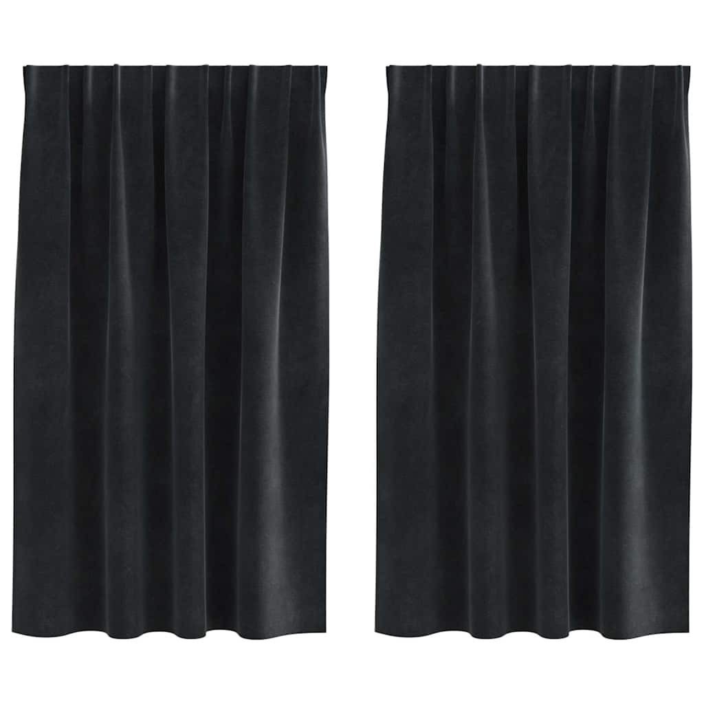 vidaXL Vorhang Verdunkelungsvorhänge 2 pcs Schwarz 140 x 140 cm Samt (2 St), Samt