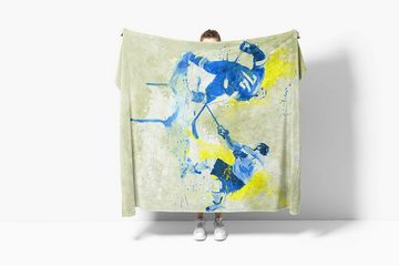 Sinus Art Handtücher SplashArt Sport Handtuch Strandhandtuch Saunatuch Kuscheldecke Kunstvoll Eishockey II Spo, Baumwolle-Polyester-Mix (1-St), Handtuch