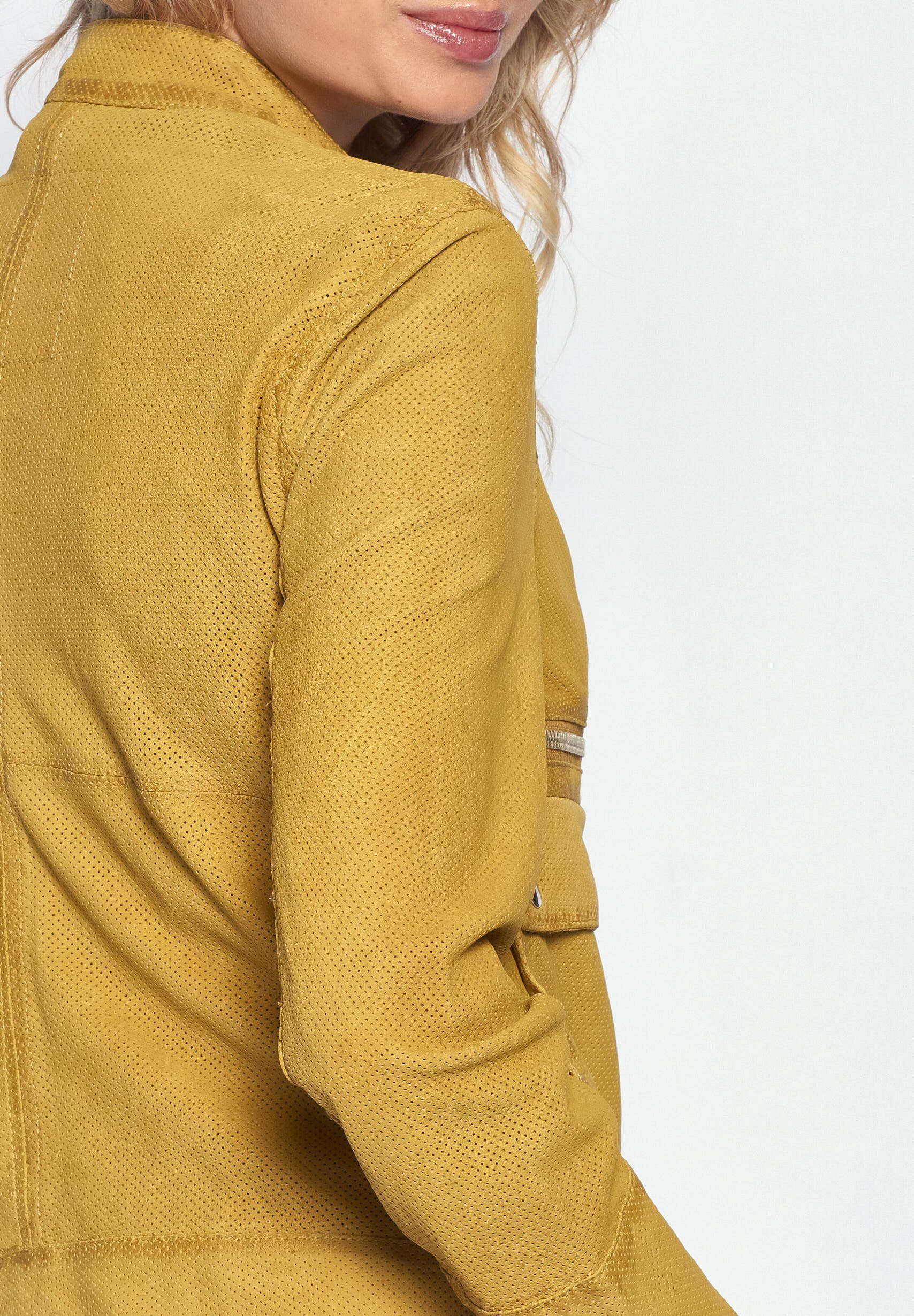 Maze Lederjacke Clermont yellow