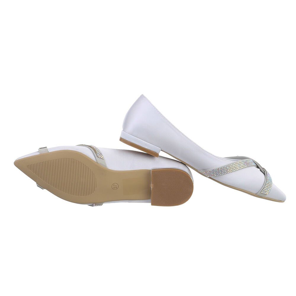 Ital-Design Damen Schlupfschuhe Freizeit Ballerina (82095472) Blockabsatz Klassische Ballerinas in Silber