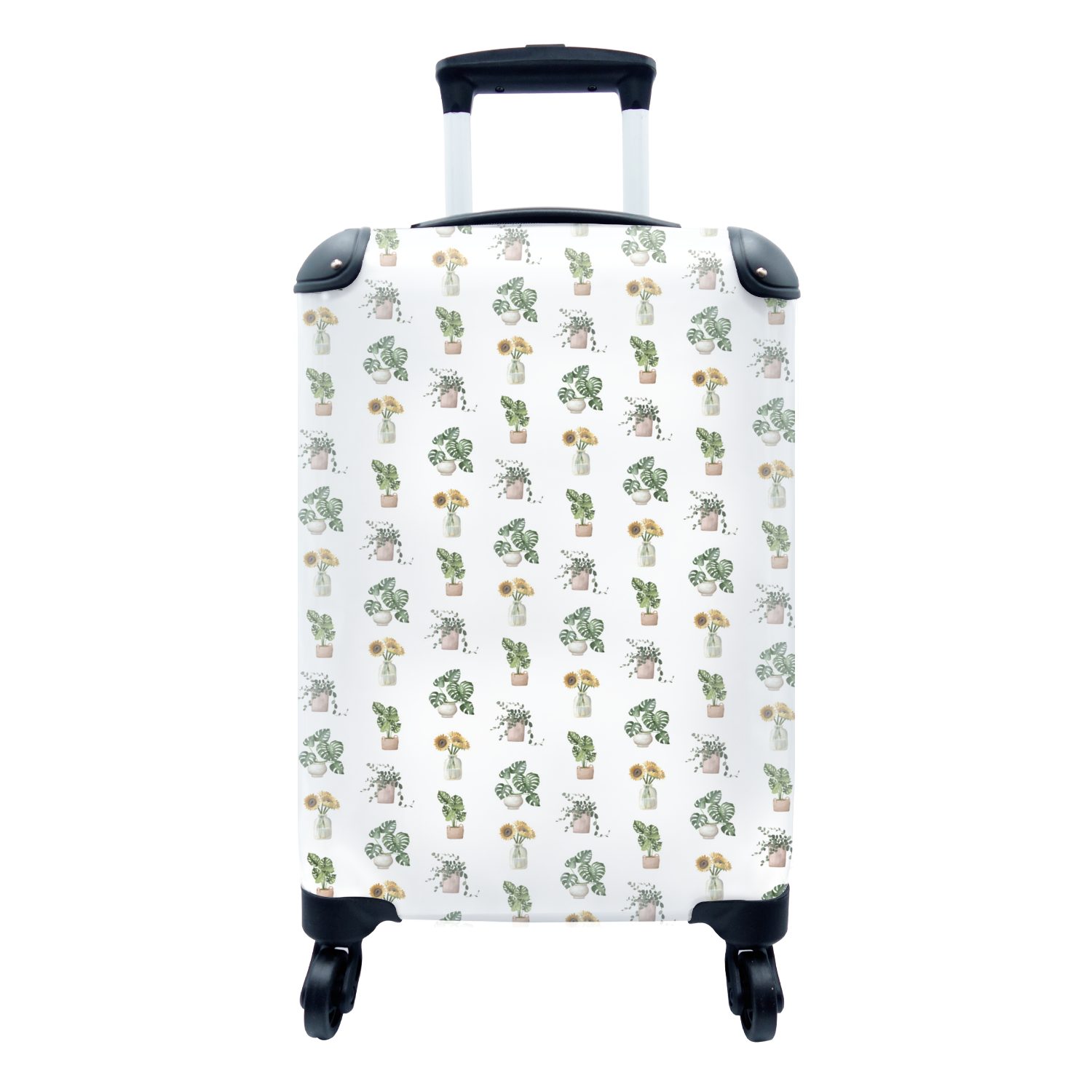 Rollen, Pflanzen - Pastell Reisekoffer - 4 MuchoWow Muster, Handgepäckkoffer rollen, Trolley, Handgepäck Reisetasche für mit Ferien,