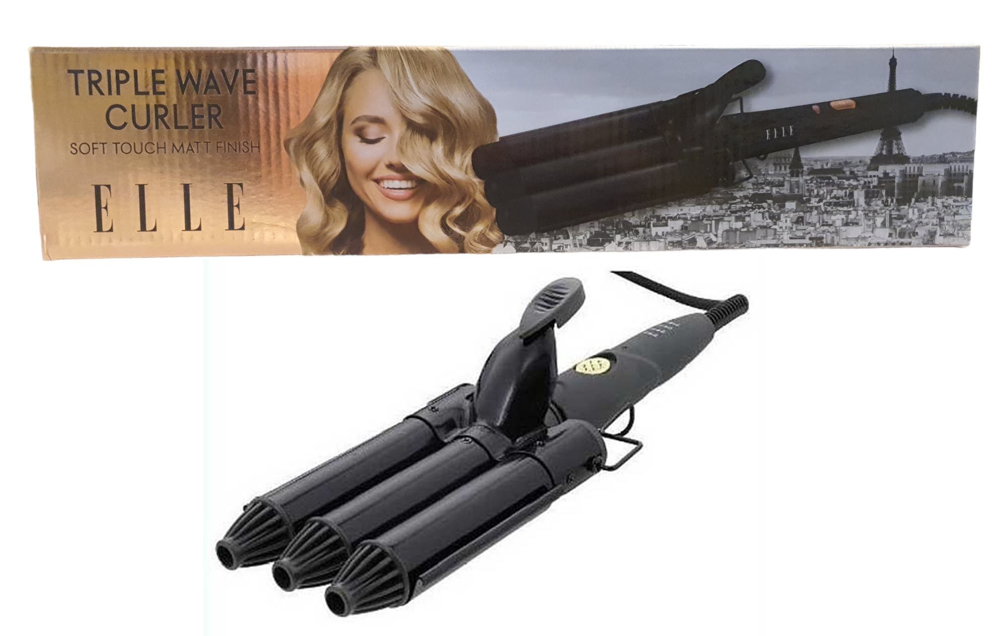 ZD Trading Volumen- und Lockenstyler Elle 3-fach Wellen- und Lockenstab Triple Wave Curler