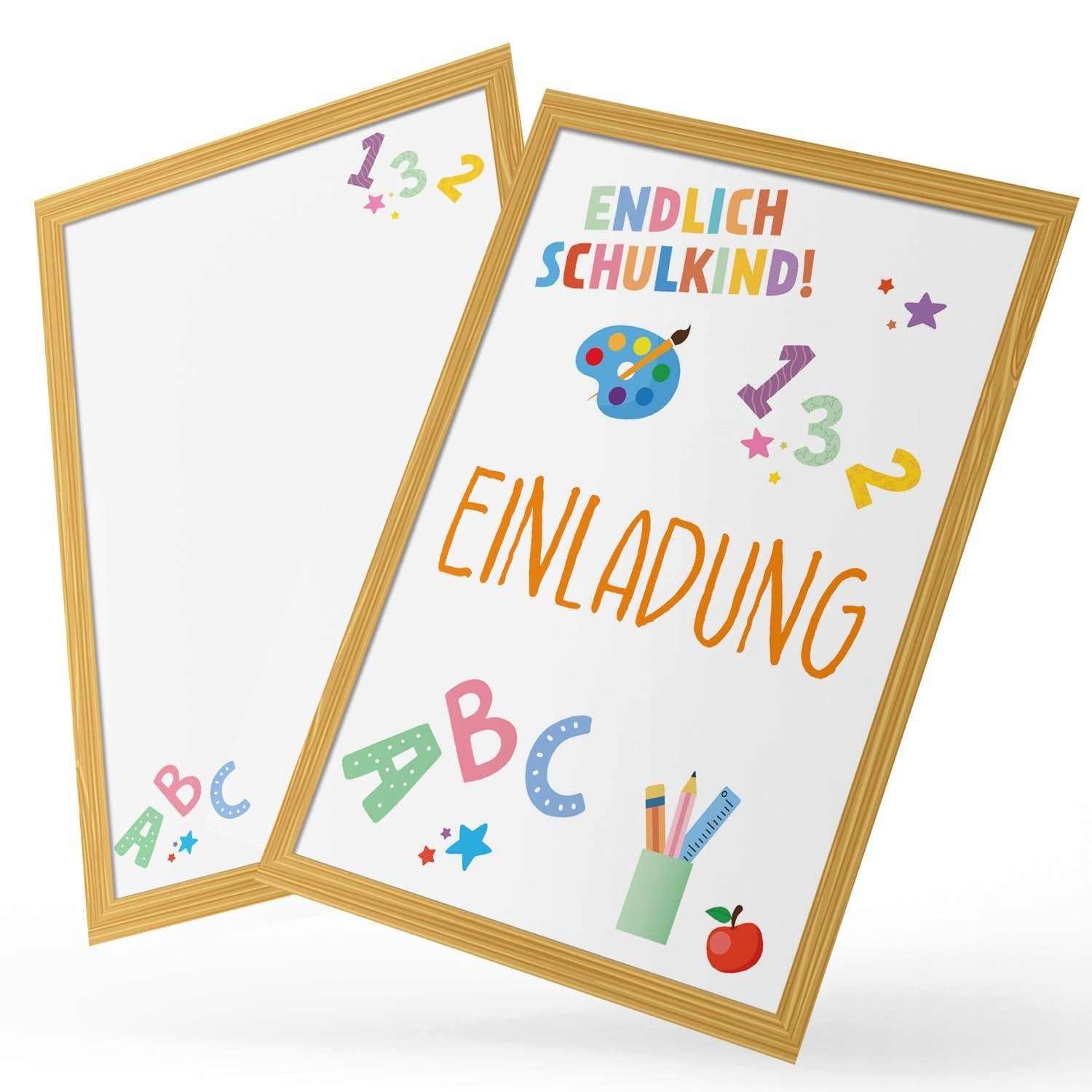 Logbuch-Verlag Klappkarte Einladungskarten zum Beschriften Endlich Schulkind (10 Stück) –