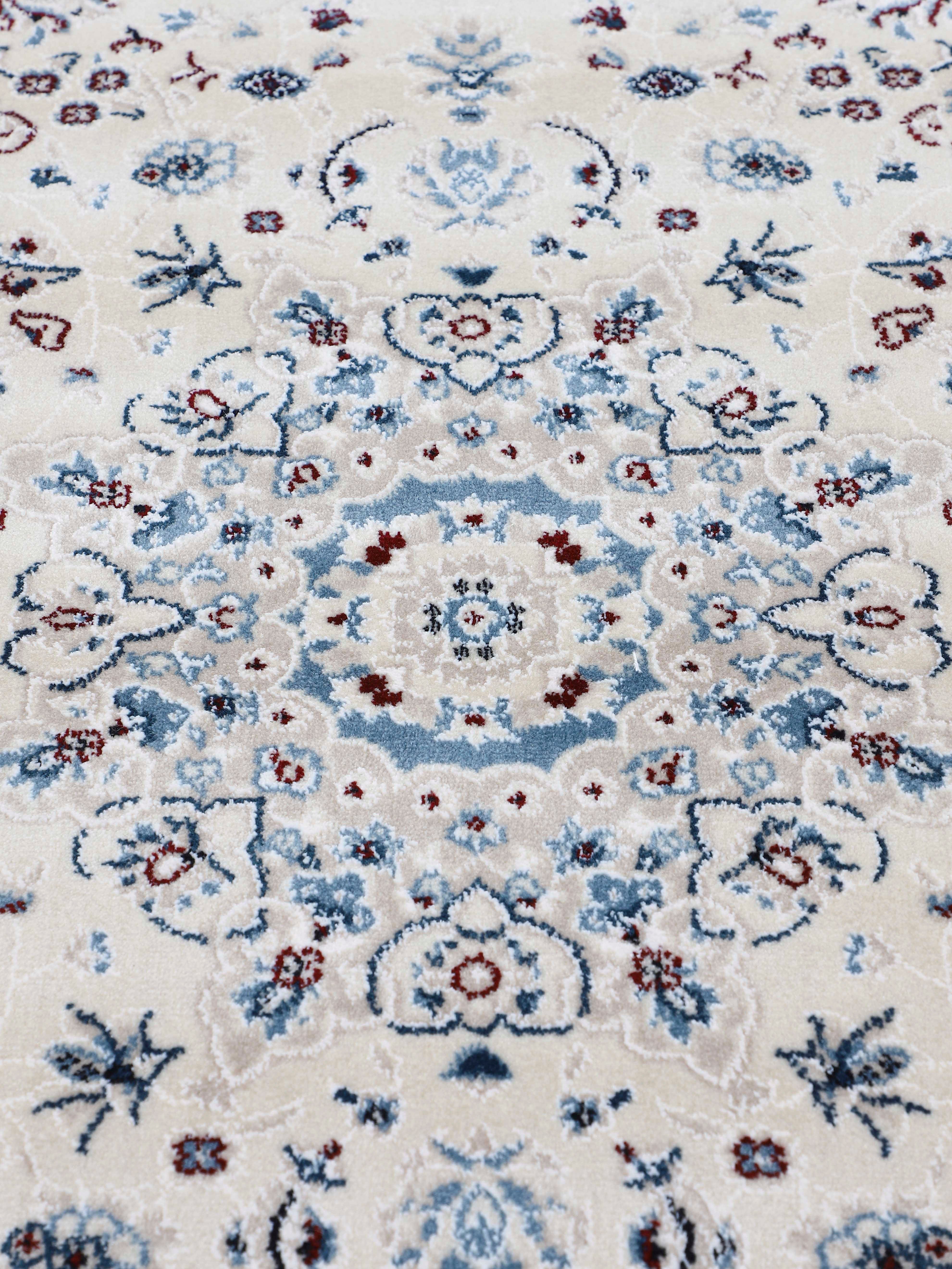 Teppich Nain Diane, carpetfine, rund, creme Look Höhe: mm, Kurzflorteppich, 8 Orient