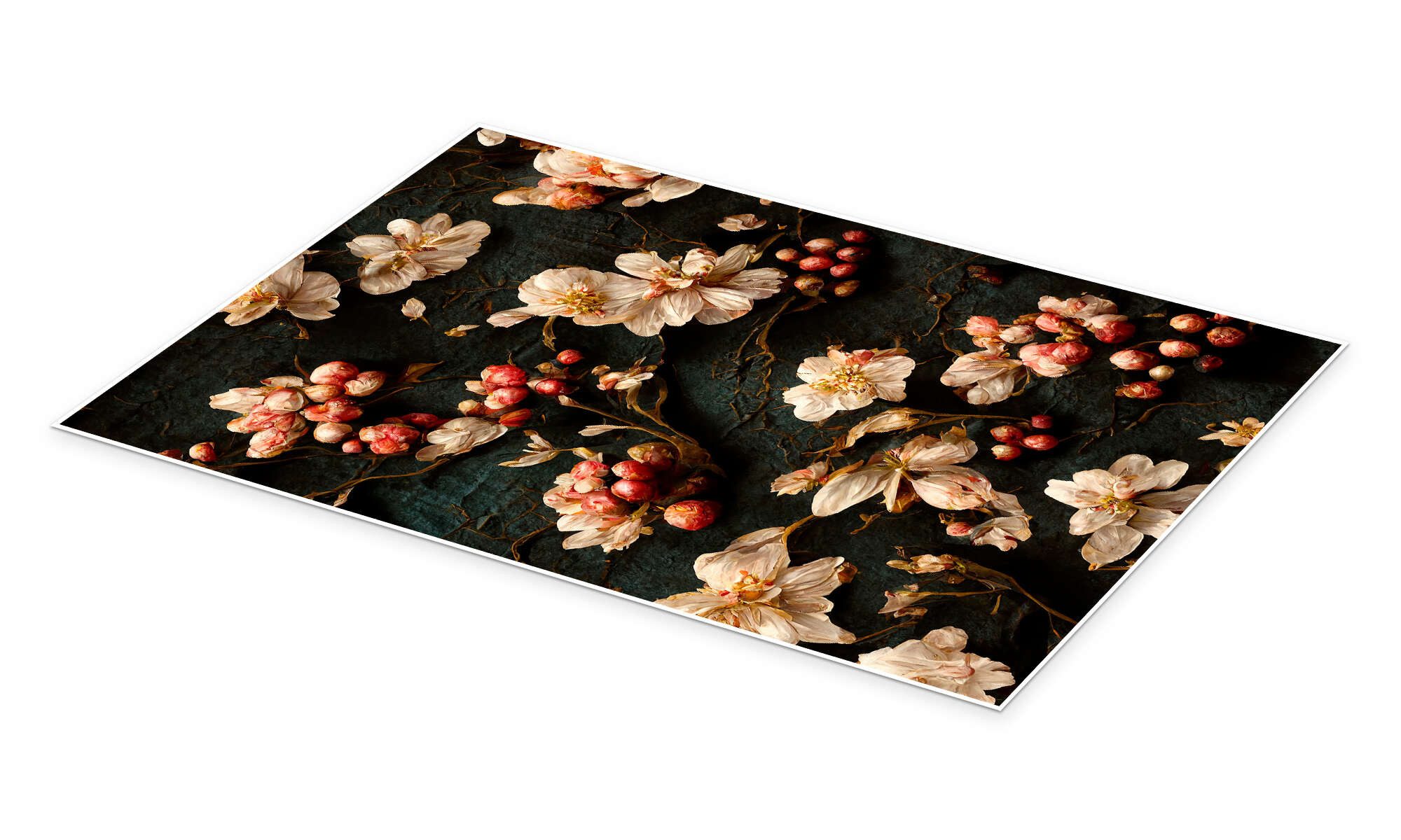 Posterlounge Wandbild Wilde Blumen und Beeren, treechild, erhältlich als Poster, Leinwandbild, Wandsticker oder Acrylglasbild