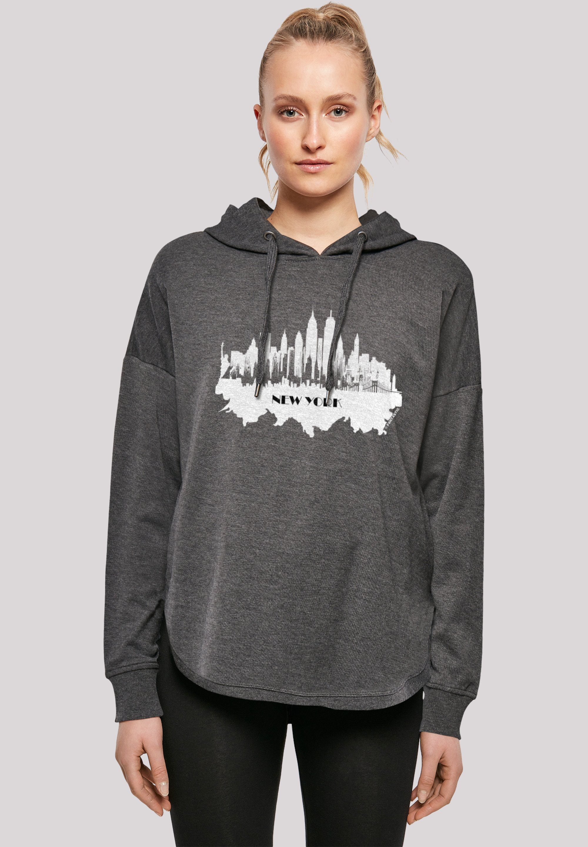 F4NT4STIC Kapuzenpullover Cities Collection - New York skyline Print charcoal