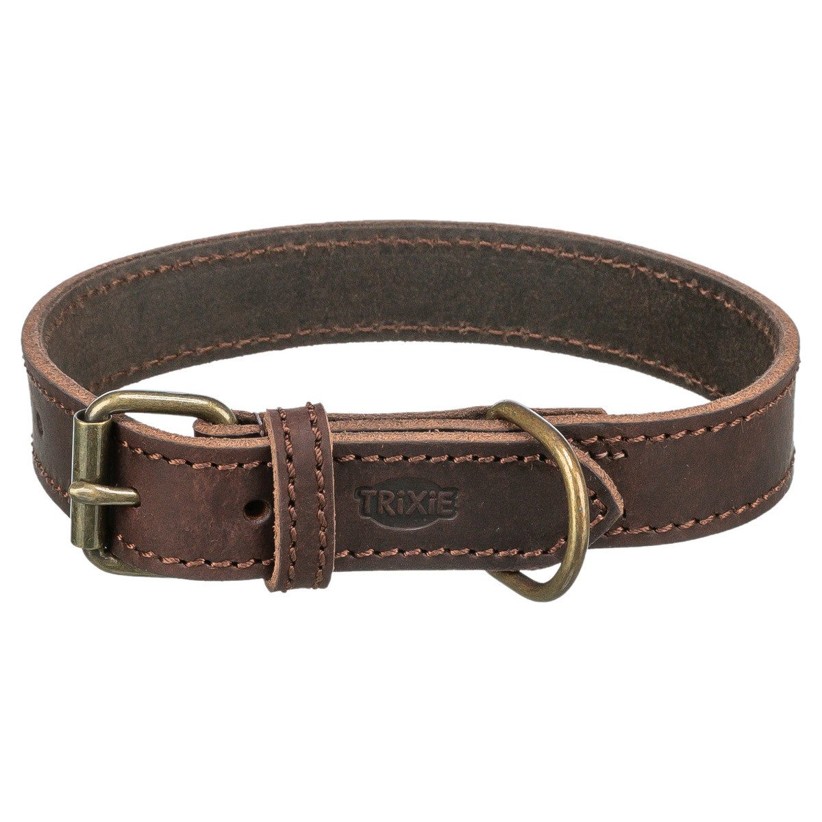 TRIXIE Hunde-Halsband Fettleder-Halsband dunkelbraun
