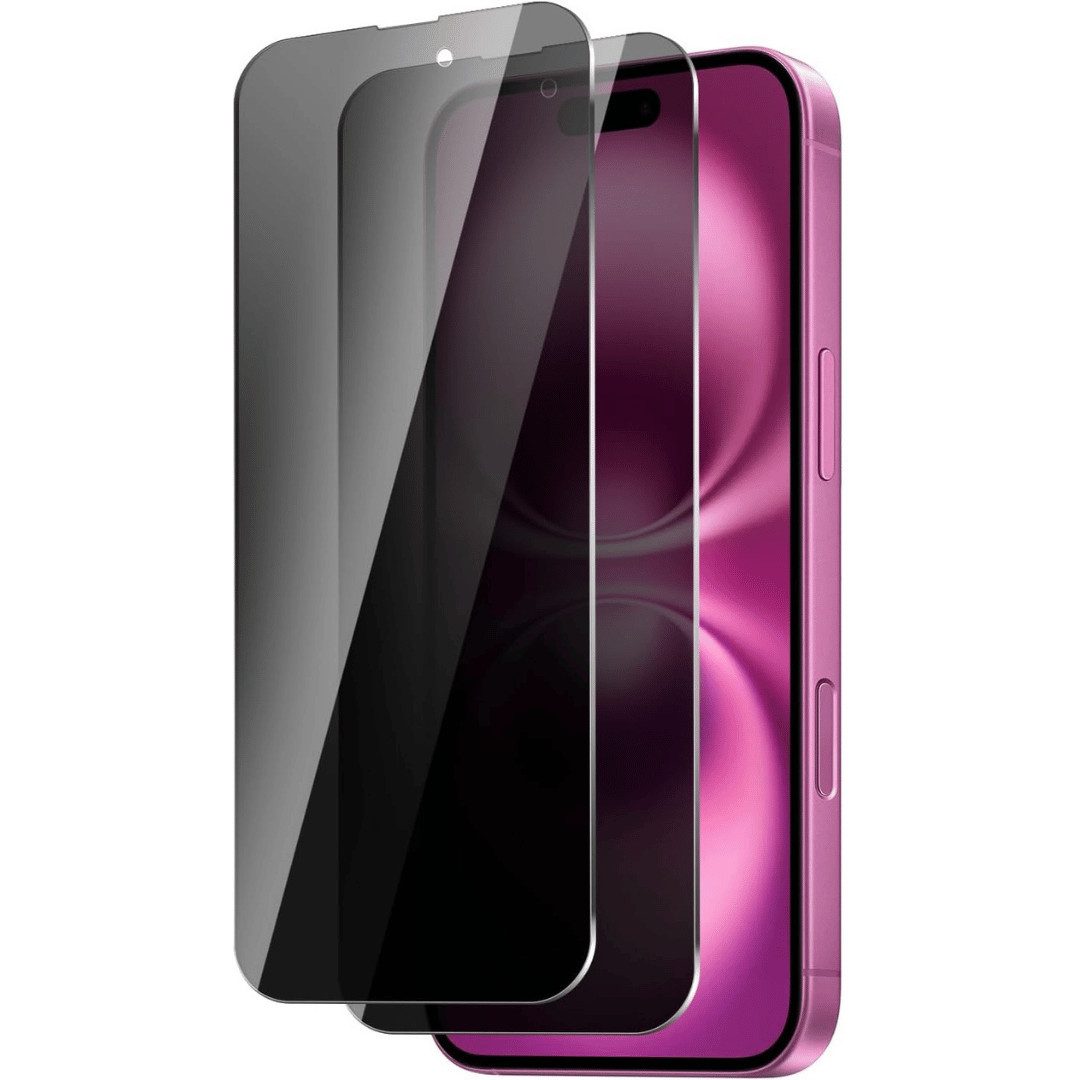 SmartUP Displayschutzglas 2X Schutzglas für iPhone 16 Sichtschutz Panzerglas Panzerfolie Display für iPhone 16, Blickschutz, Anti-Spy