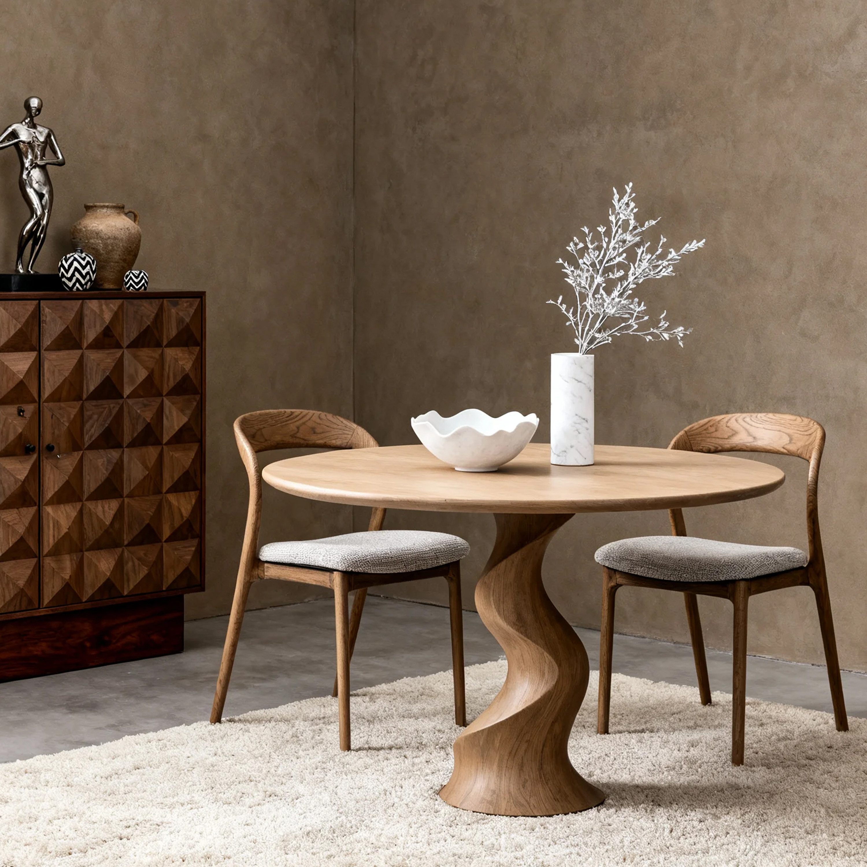VECHOO Esszimmerstuhl 2er-Set, aus massivem Eschenholz mit gepolsterter Sitzfläche (2 St), Klassischer Wohnzimmerstuhl Rowan mit geschwungener Rückenlehne