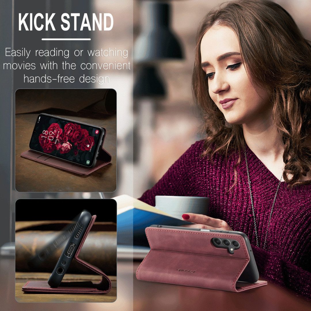 SmartUP Smartphone-Hülle für Samsung Galaxy A17 5G Klapphülle Fliphülle Tasche Case Cover Etui 6,7 Zoll, Integrierte Standfunktion, zwei Kartenfächer – Bild 5 von 5