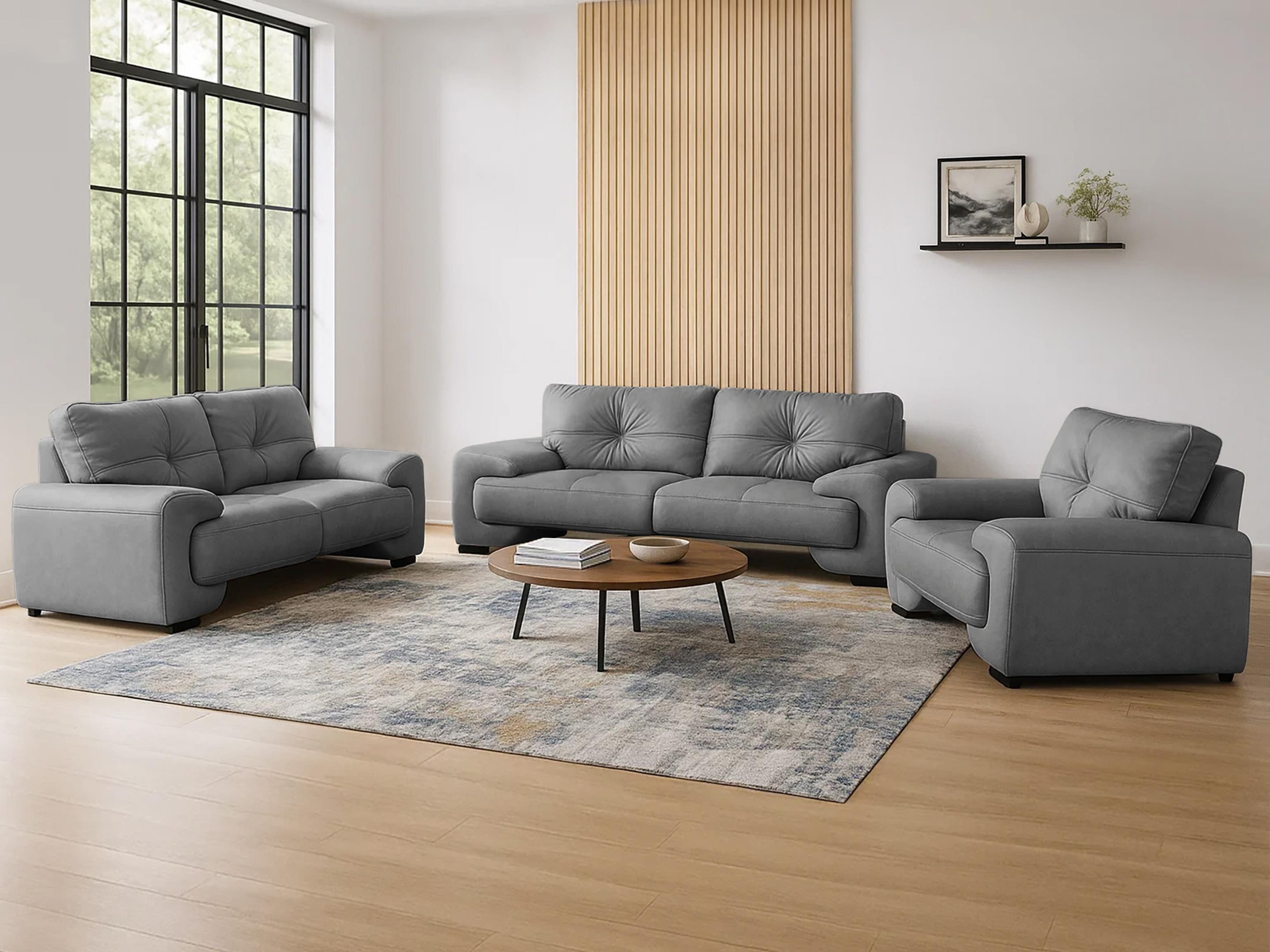 Beautysofa Big-Sofa Polstergarnitur Omega Set 3+2+1 Sofa Wohnzimmer Sofagarnitur, modernes Sofaset für Wohnzimmer, Kunstleder Couchgarnitur im modernen Design