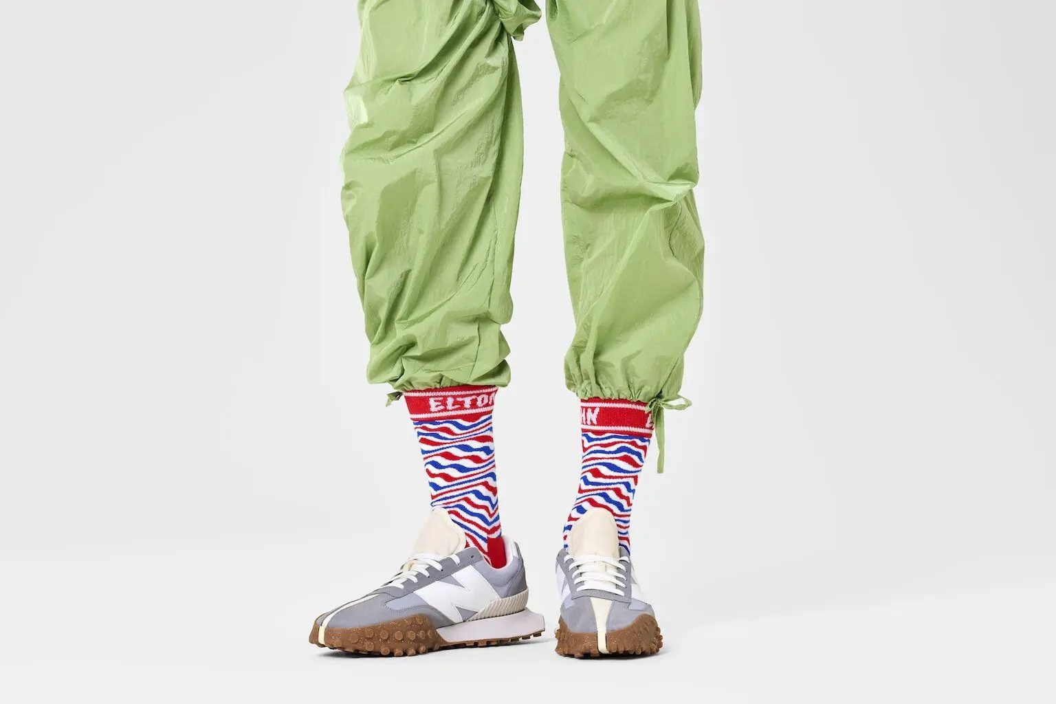 Happy Socks Socken Tagessocke Crew Elton John Striped rot - 1 Paar
