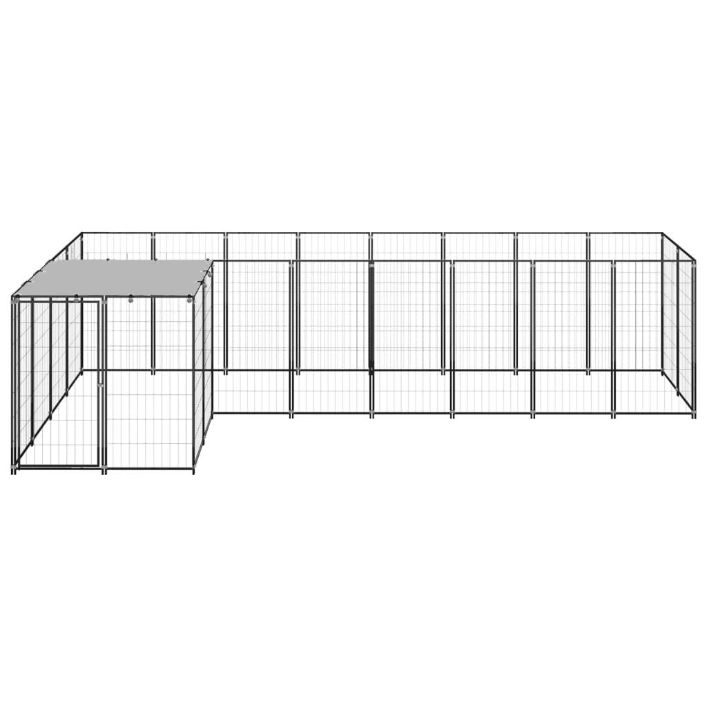 vidaXL Hundezwinger, Hundekäfig Schwarz 6,05 m² Stahl