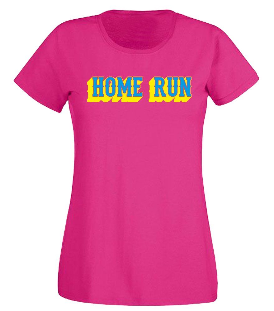 G-graphics T-Shirt Home Run Slim-fit- Damen T-Shirt mit Statement / Spruch als Frontprint