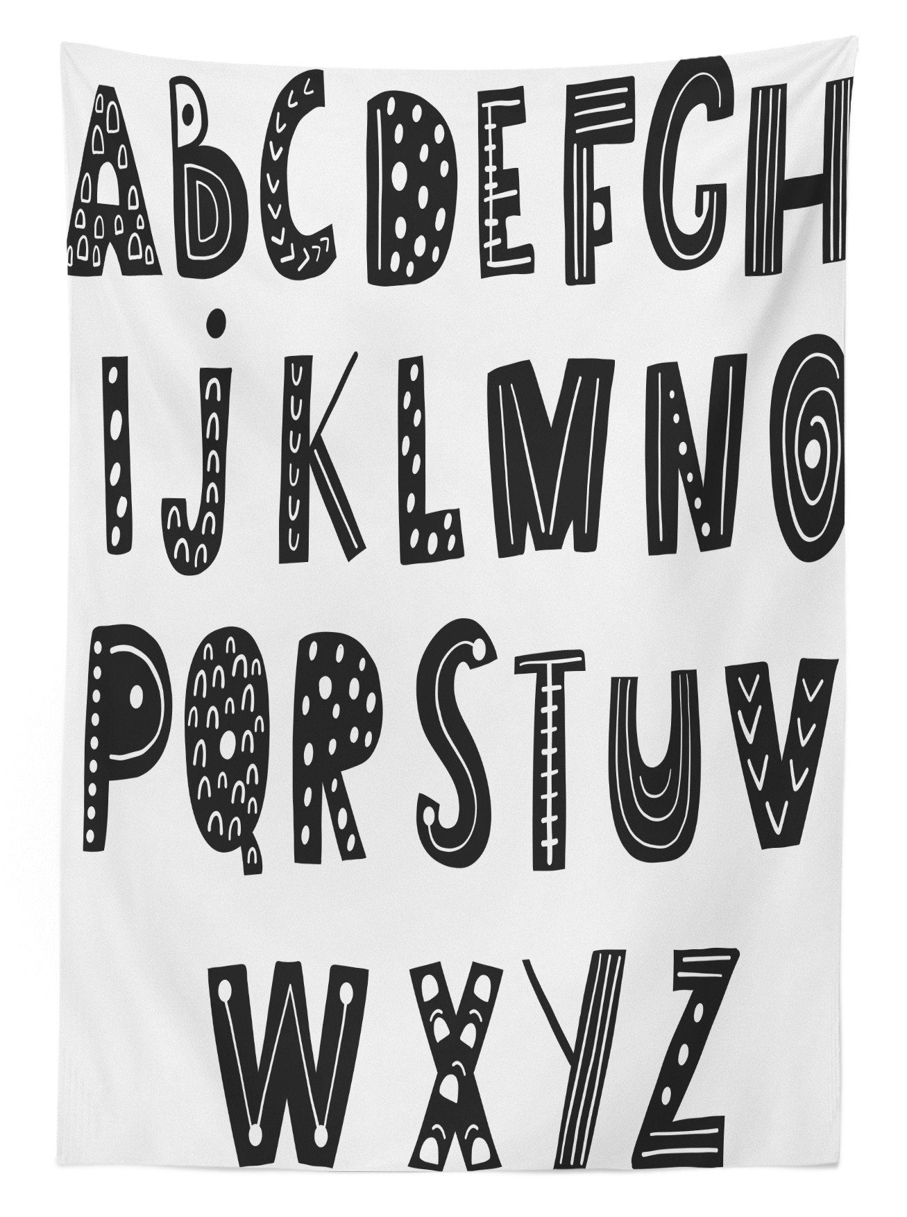 Für Moderne Abakuhaus Zusammenfassung Alphabet Farben, Tischdecke Bereich Klare geeignet Außen den Waschbar Farbfest Letters