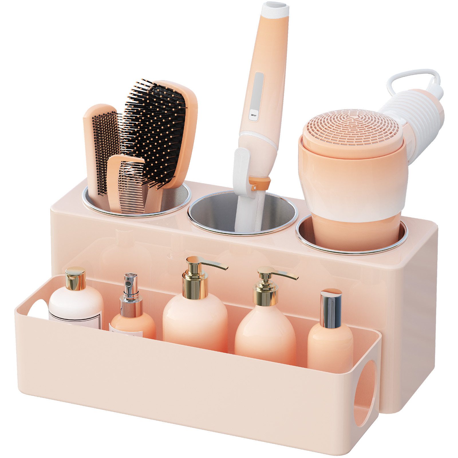 Lifewit Haartrocknerhalter und Glätteisenhalter Föhn Halterung Aufbewahrung für Föhn, Glätteisen, Lockenstäbe, Kämme
