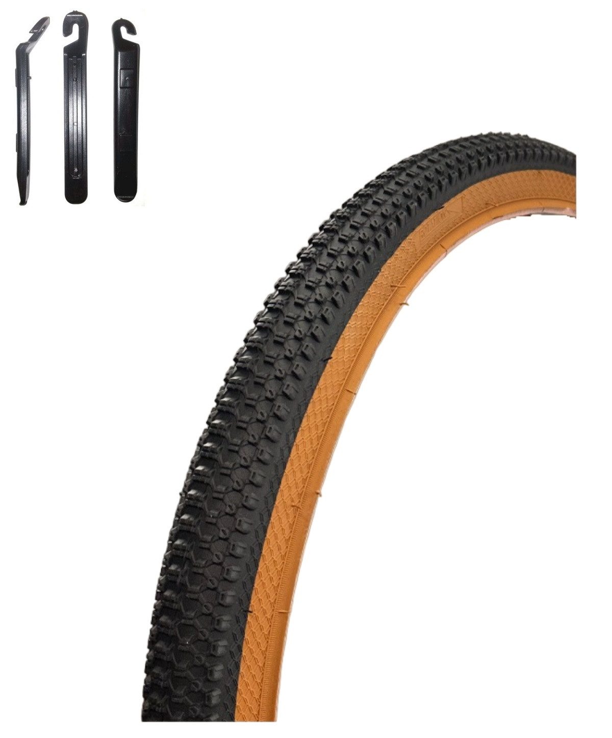 maxxi4you Fahrradreifen 1 x Roverstone 27,5 x 1,95 (54-584) Schwarz/Braun inkl. Reifenheber