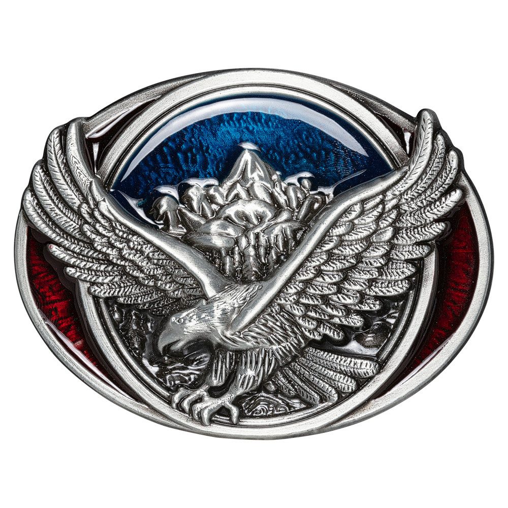 Stars & Stripes Gürtelschnalle GS-605 Rocky Mountains Adler effektvoll emailliert