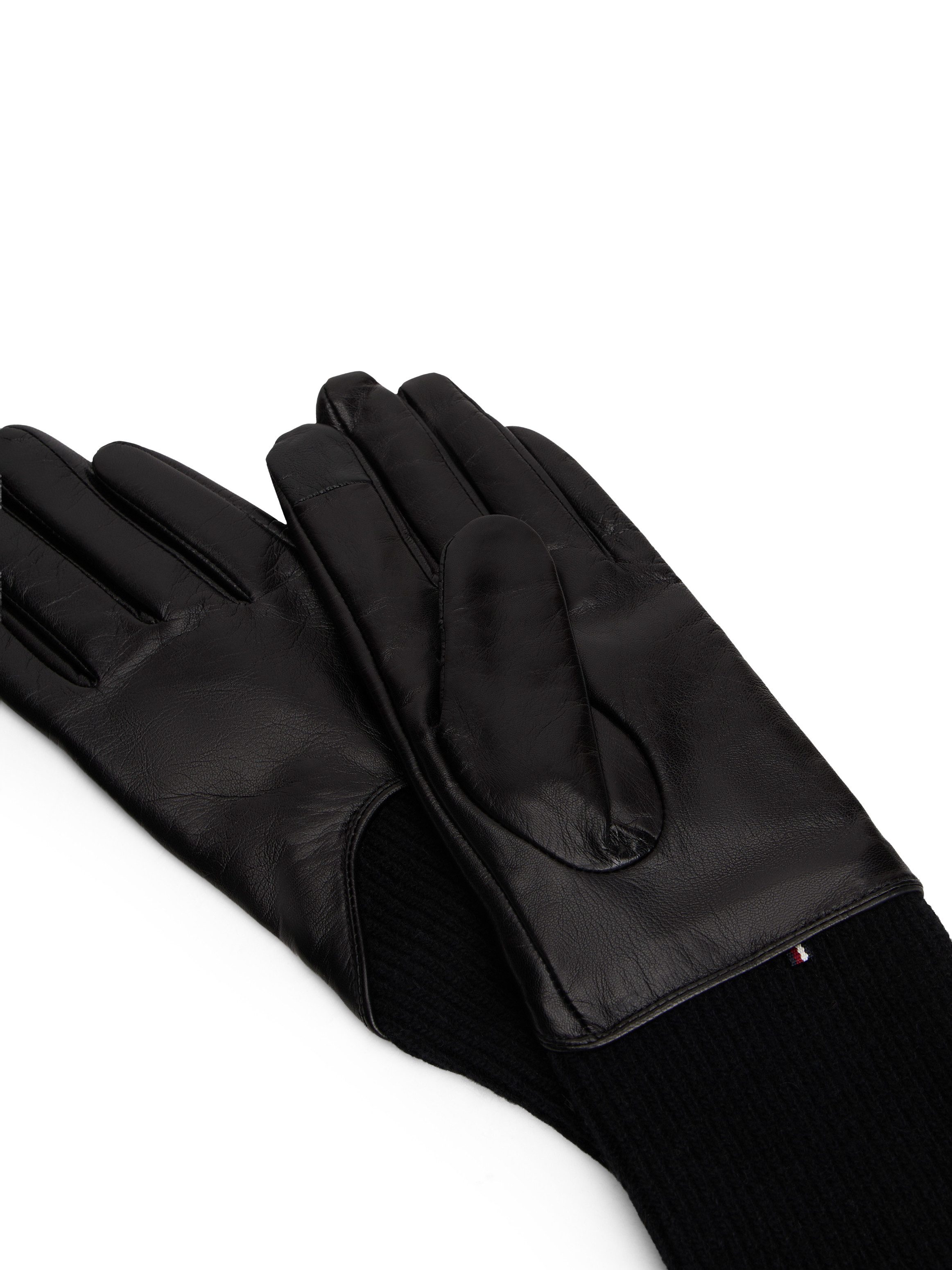 Tommy Hilfiger Lederhandschuhe HERITAGE SCRIPT LTHR GLOVES (2-St) Regular f günstig online kaufen