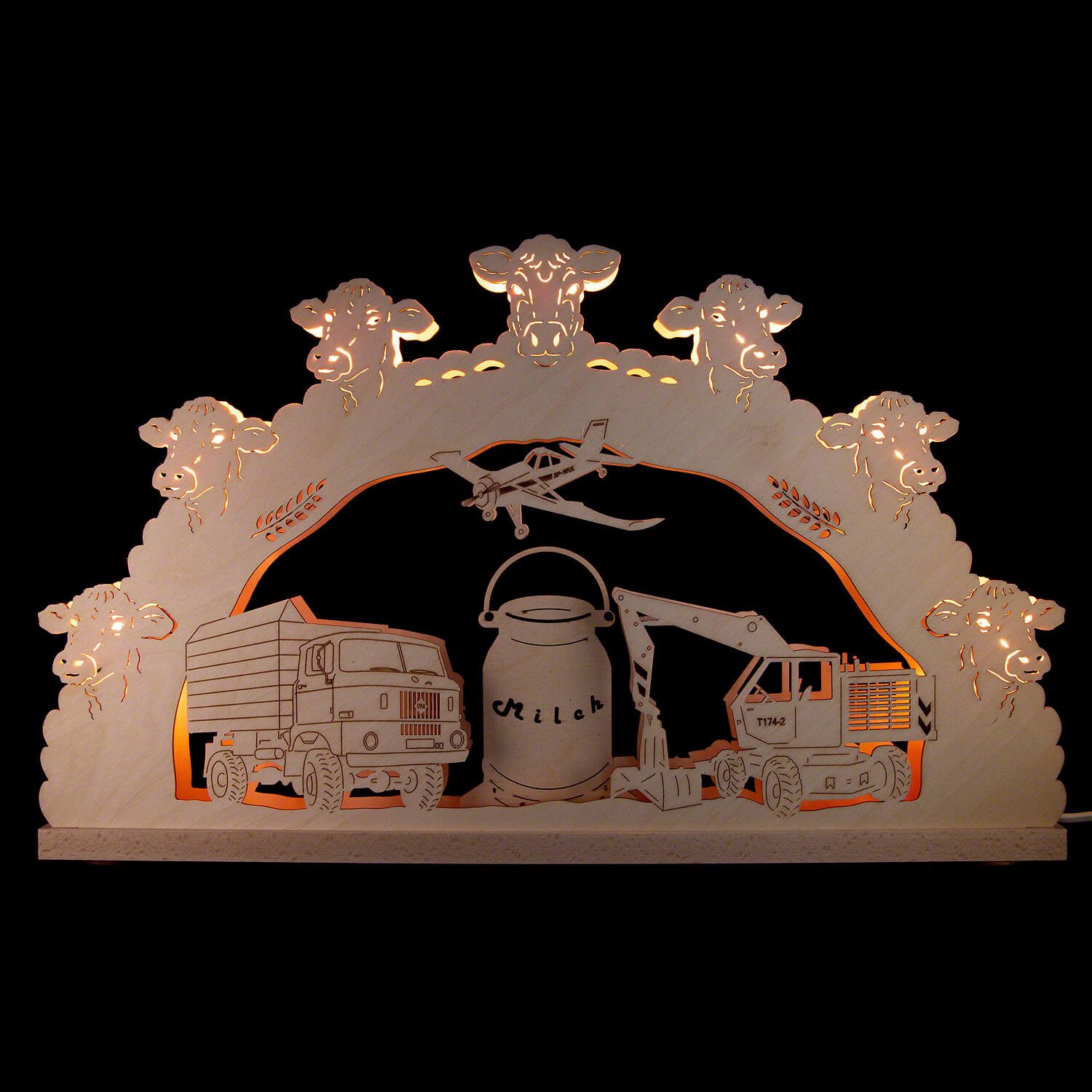 Erzgebirge-Palast Schwibbogen 3D-Schwibbogen Agrar-Motiv (52x32cm) von Saico Seiffen