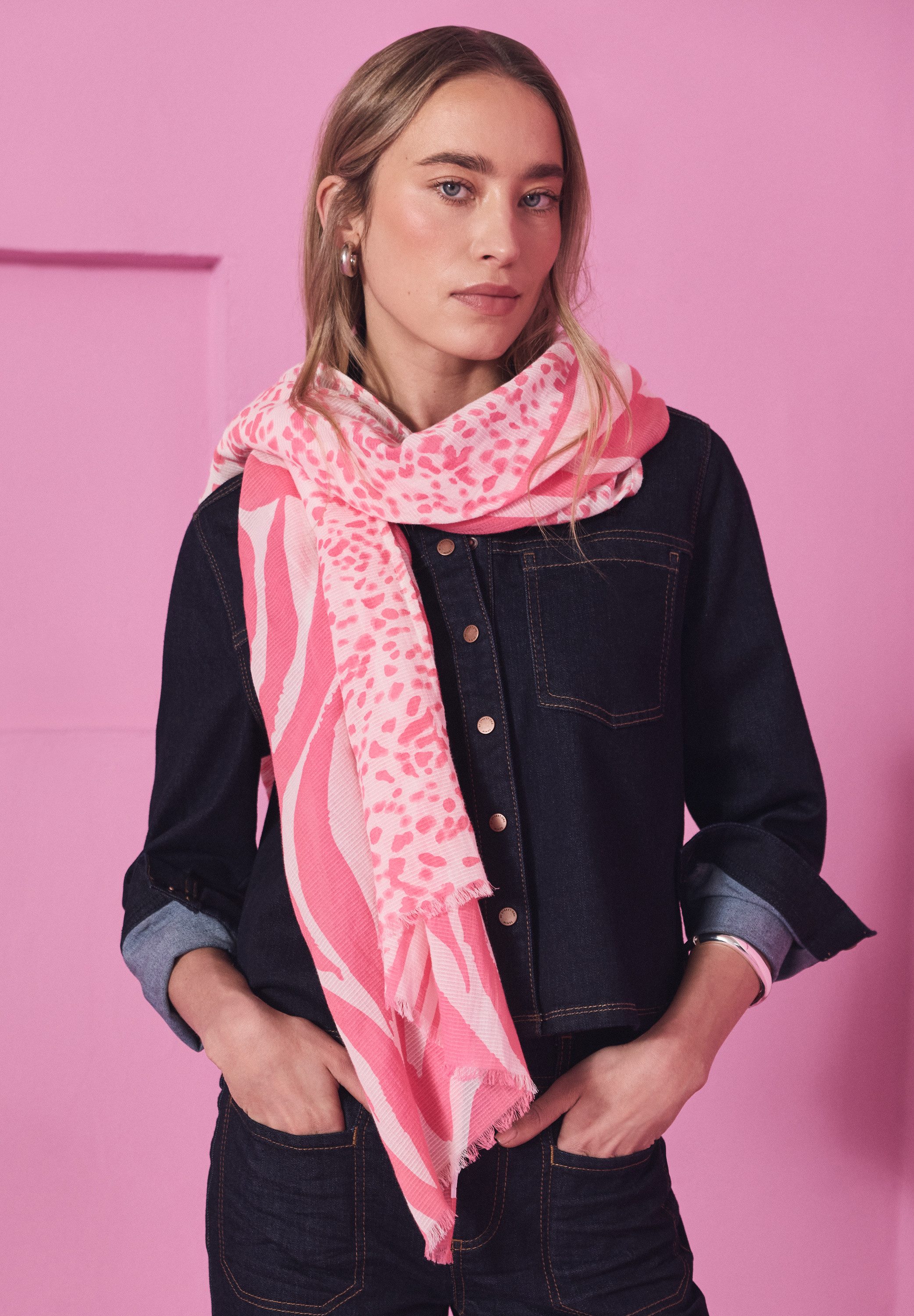 STREET ONE Schal, mit Mustermix