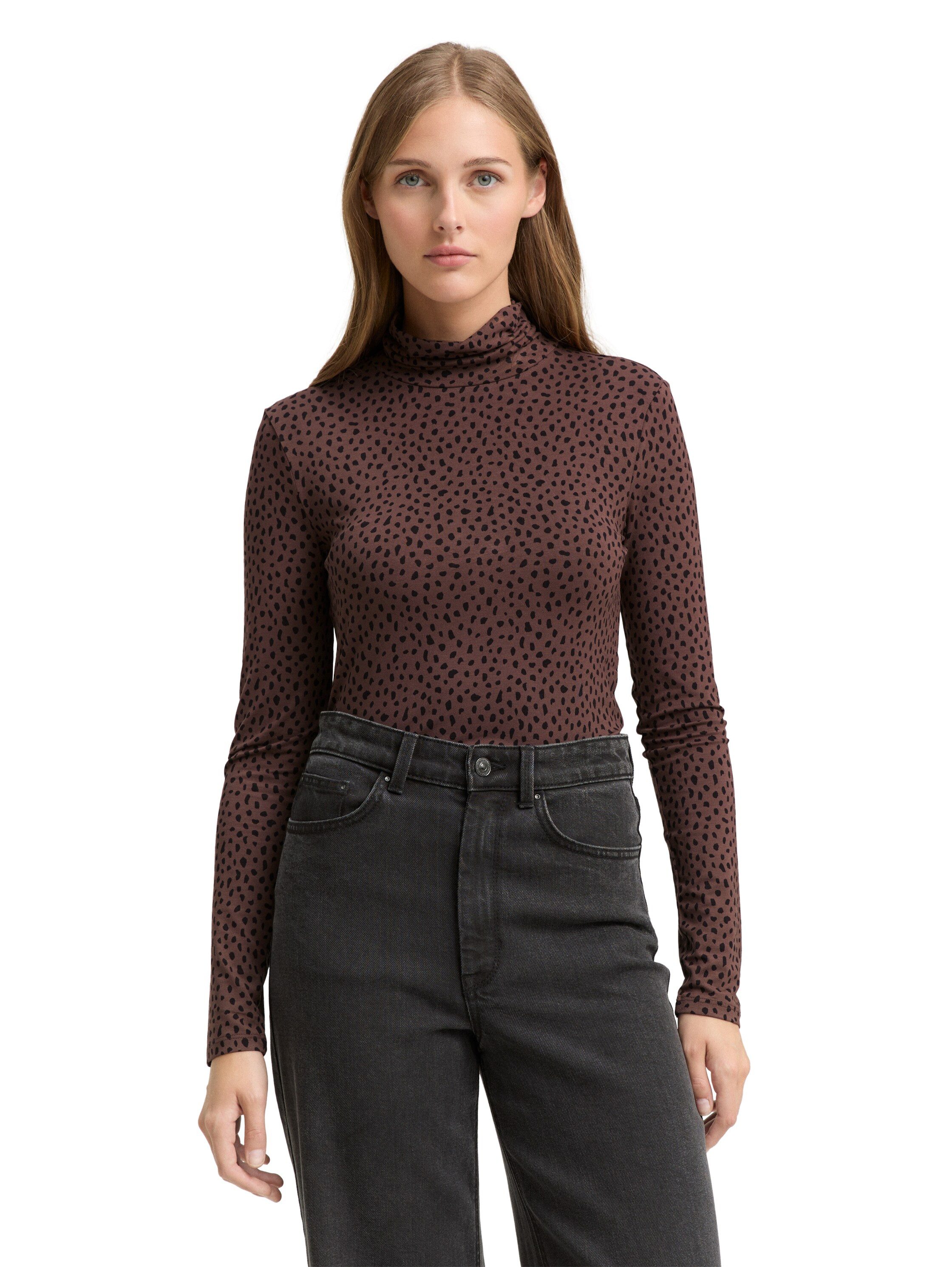 TOM TAILOR Denim Rollkragenshirt mit All-Over günstig online kaufen