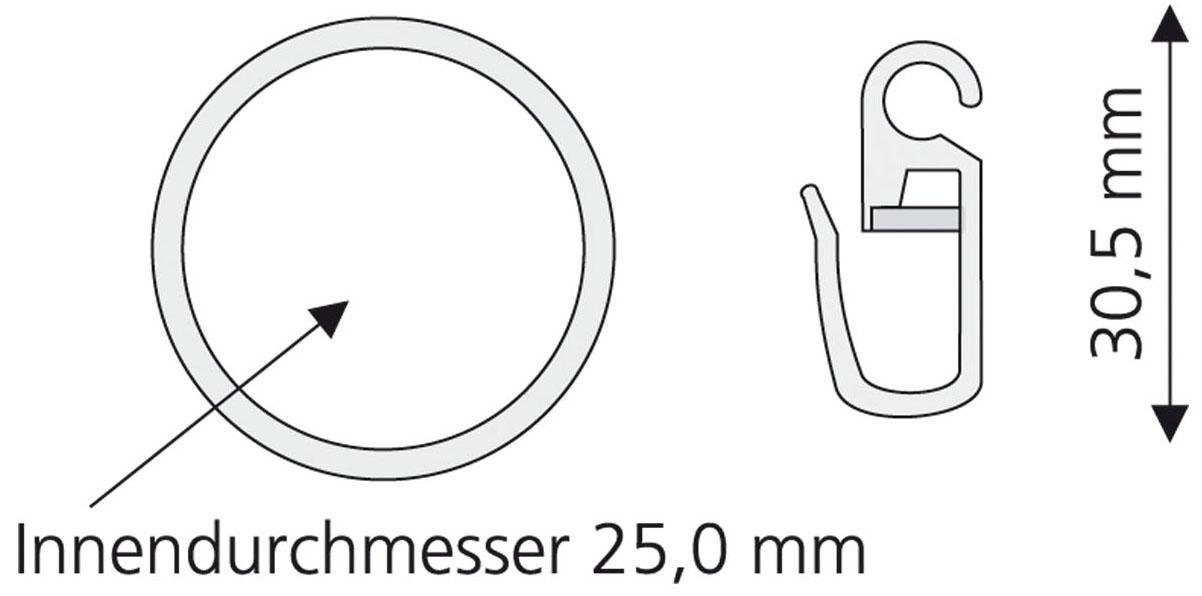 Liedeco Gardinenring, Gardinenstangen, (Set, 8-St., mit günstig online kaufen