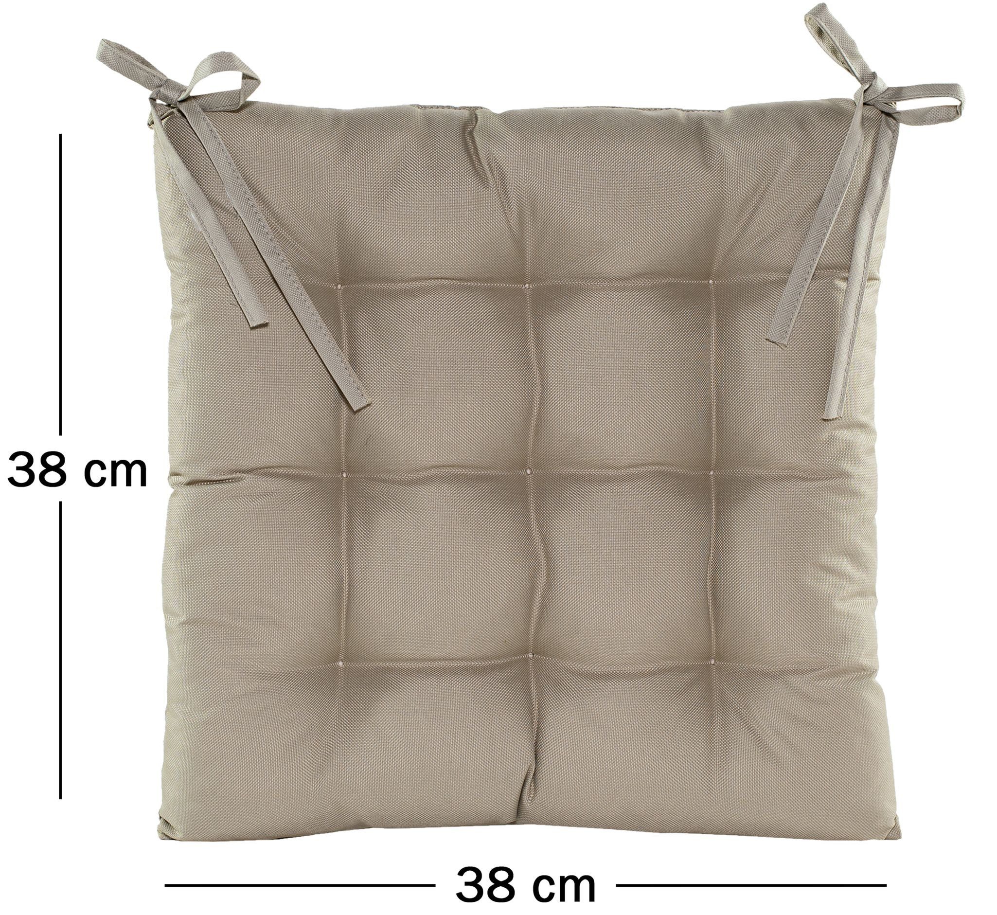 JACK Stuhlkissen JACK Outdoor 38x38cm Sitzkissen Lounge Kissen Sitzkissen Wasserfest, mit Lotus Effekt, robust, strapazierfähig, für Innen & Außen