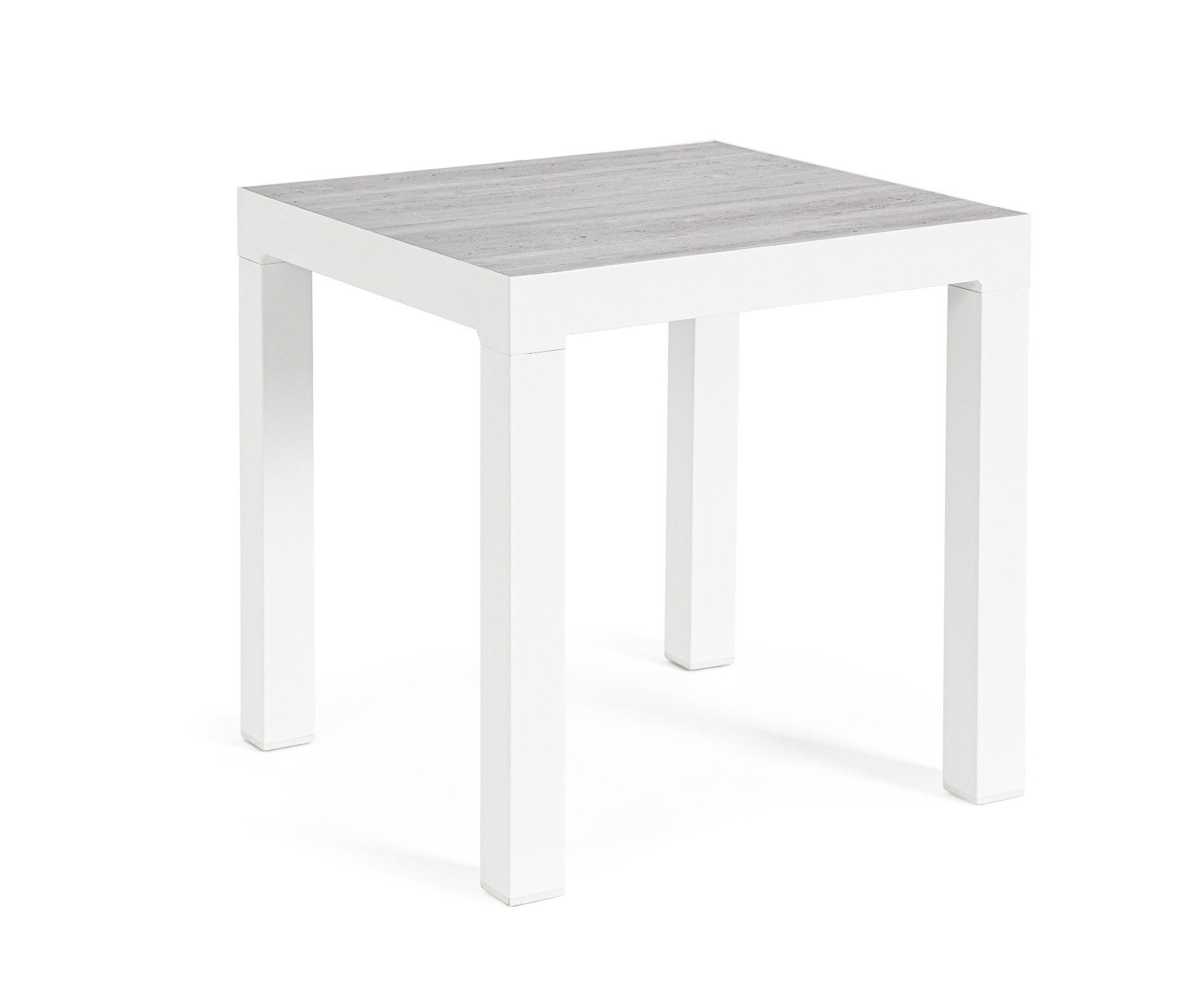 Bizzotto Beistelltisch Gartenbeistelltisch Kledi aus Aluminium, Weiß