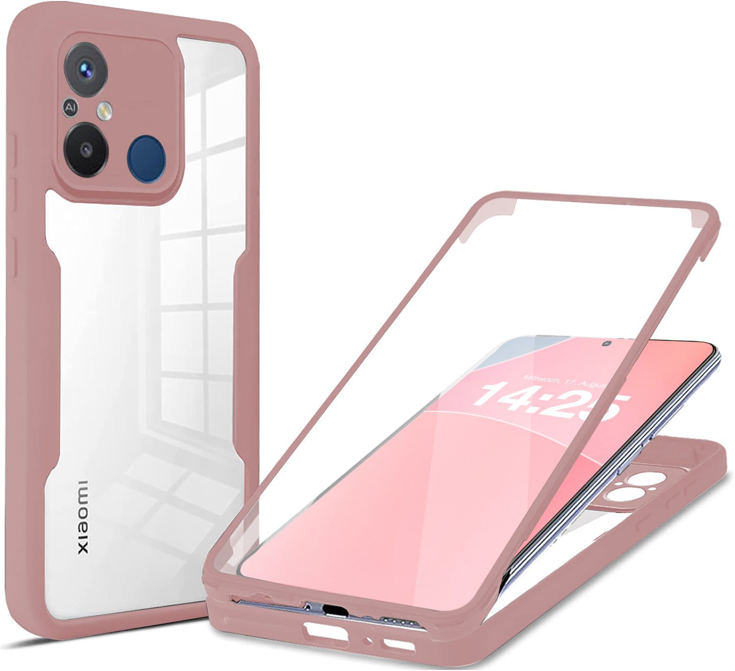 Tec-Expert Handyhülle 360 Grad Hülle für Xiaomi Redmi 12C 6.71 Zoll, 6.71, Rundum Schutz Cover Case Hülle robust