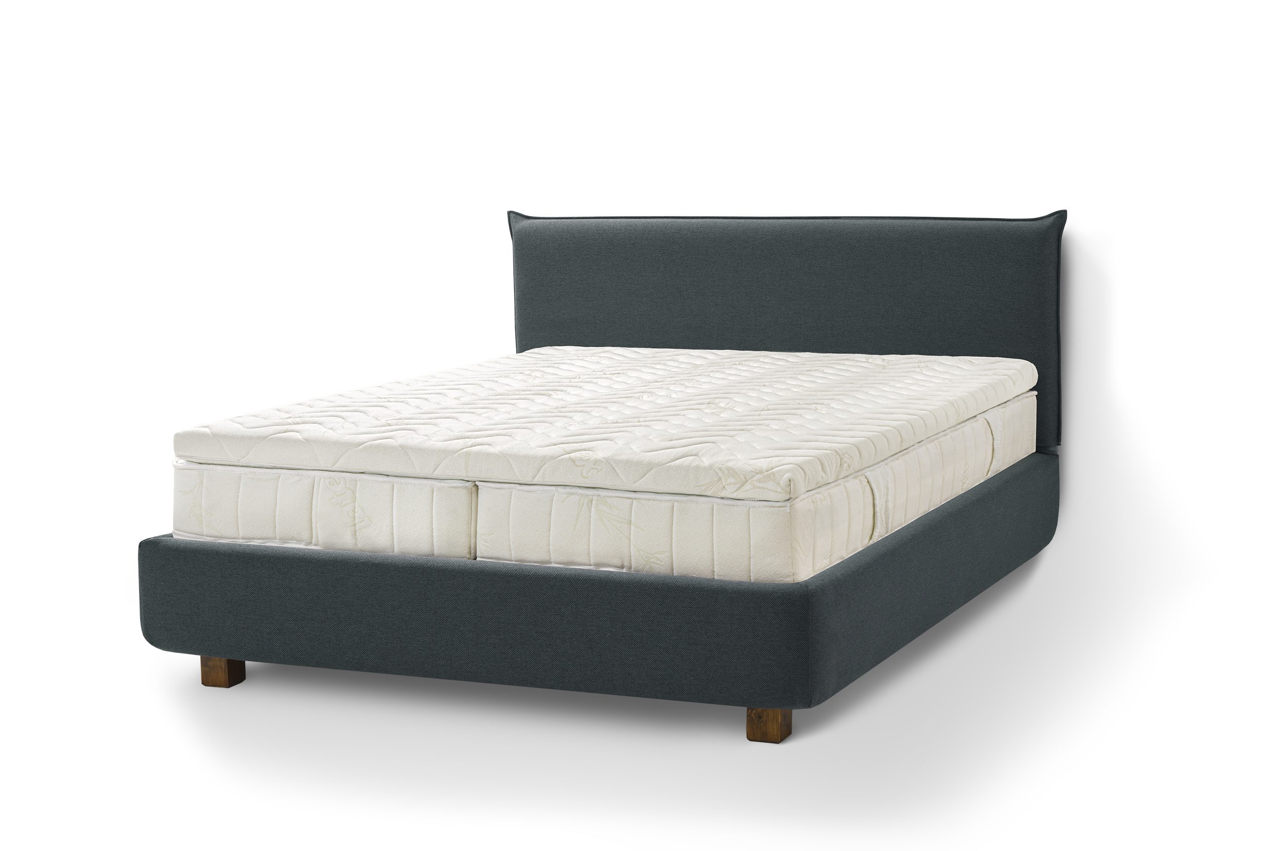 Puro, Massivholz Letti Moderni Bett Blue Holzbett hergestellt Dark Siena hochwertigem aus