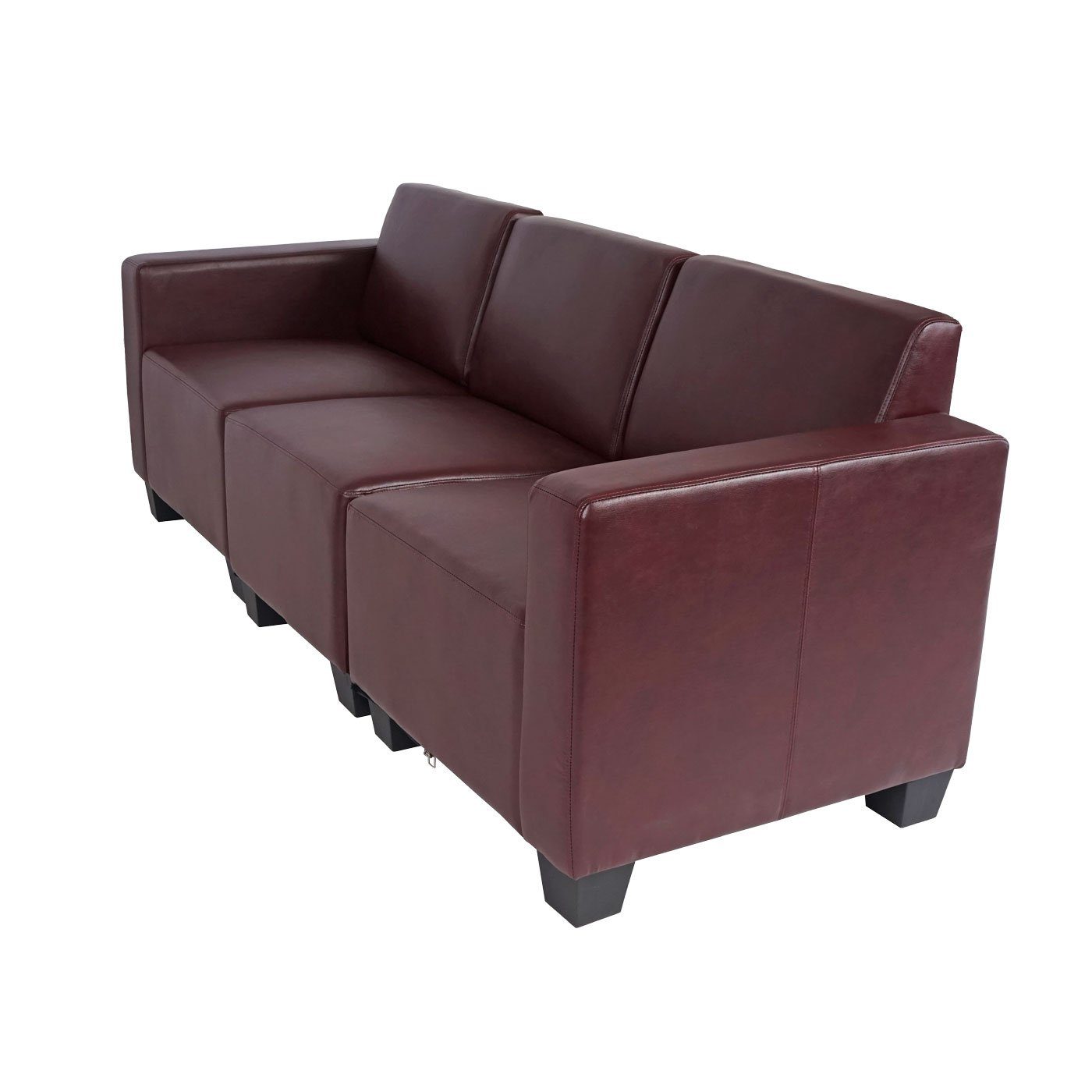 rot-braun bequeme | MCW Polsterung Set, Lounge-Stil, hochwertige Verarbeitung, Moncalieri-3, moderner rot-braun Sofa