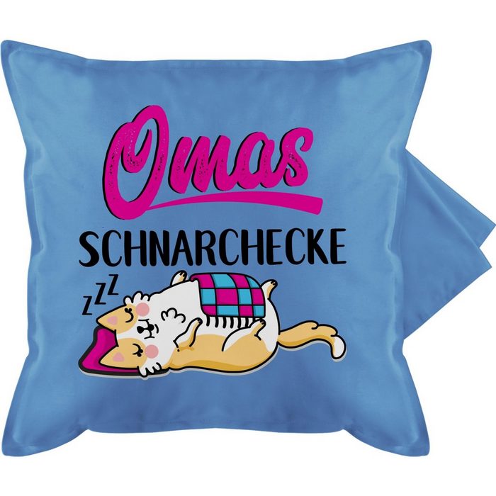 Kissenbezug Omas Schnarchecke - schwarz/fuchsia - Deko-Kissen Oma - Bedruckte Kissenhülle Kissen ohne Füllung Shirtracer (1 Stück)