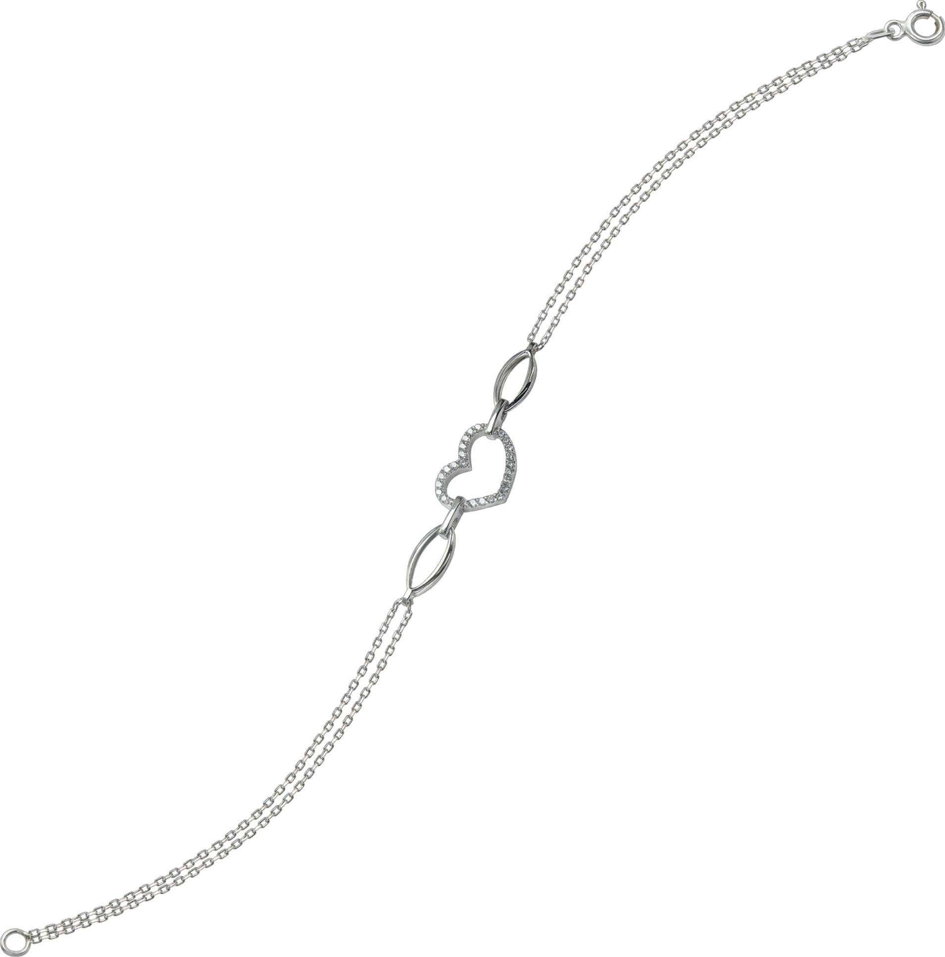 Balia Silberarmband Balia Damen Armband 925 Silber Zirkonia (Armband), Damen Armband (Herz) ca.19cm, 925 Sterling Silber, Farbe: silber, weiß