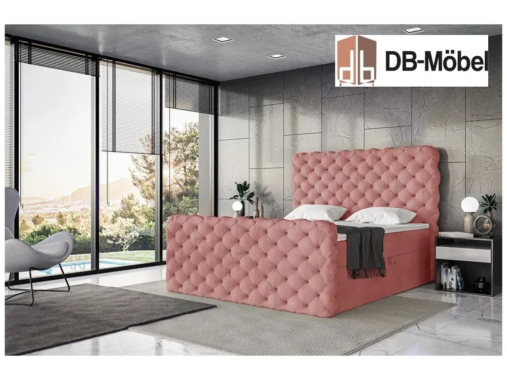 DB-Möbel Boxspringbett "RUBEN"mit Bettkasten - Gepolstert günstig online kaufen